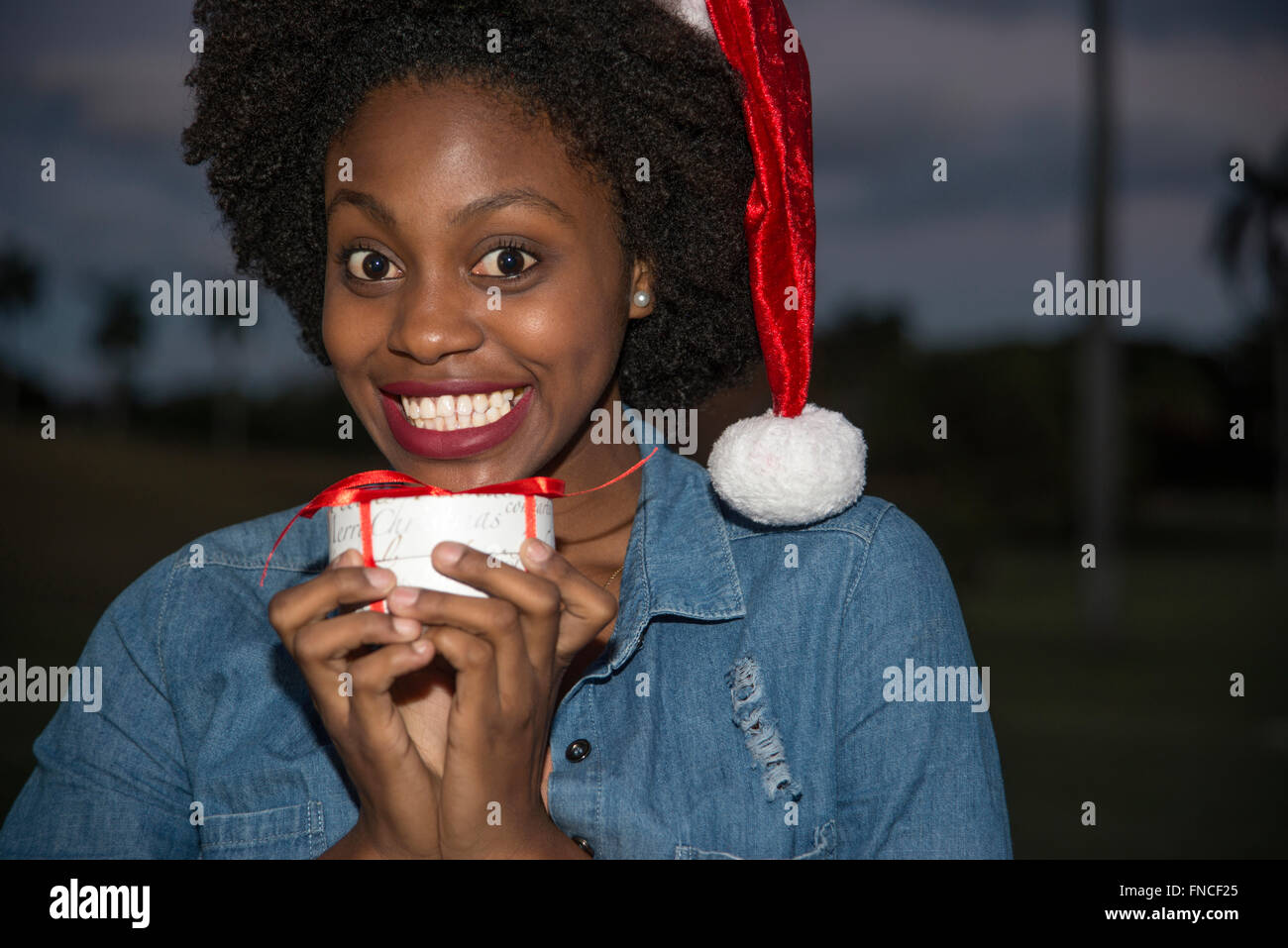 Young happy woman with gifts Stock Photo - Alamy