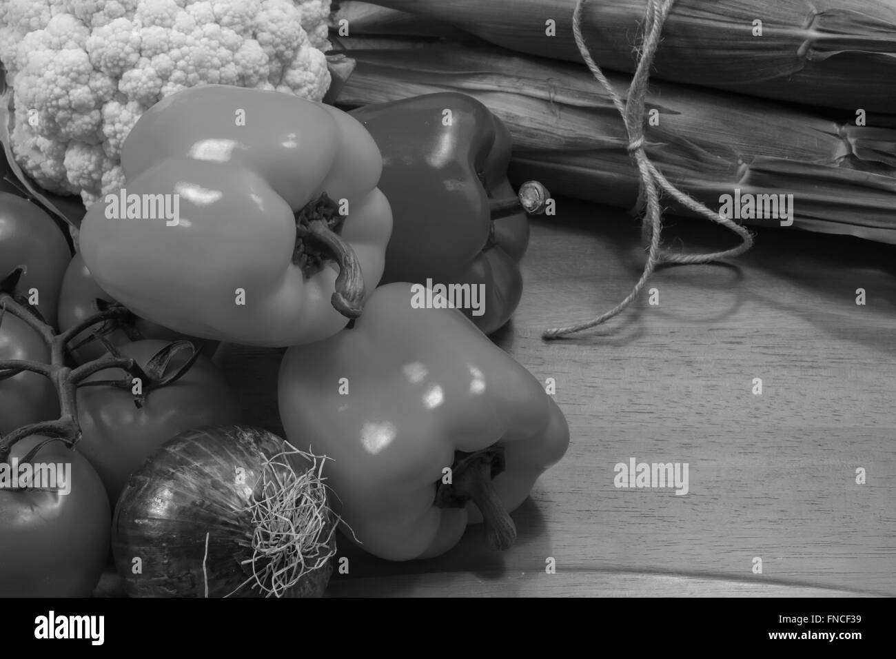Supermarket vegetables Black and White Stock Photos & Images - Alamy