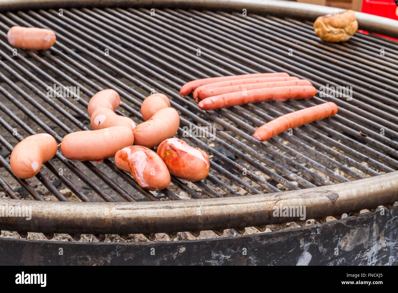 Sausages on the grill Stock Photo Alamy