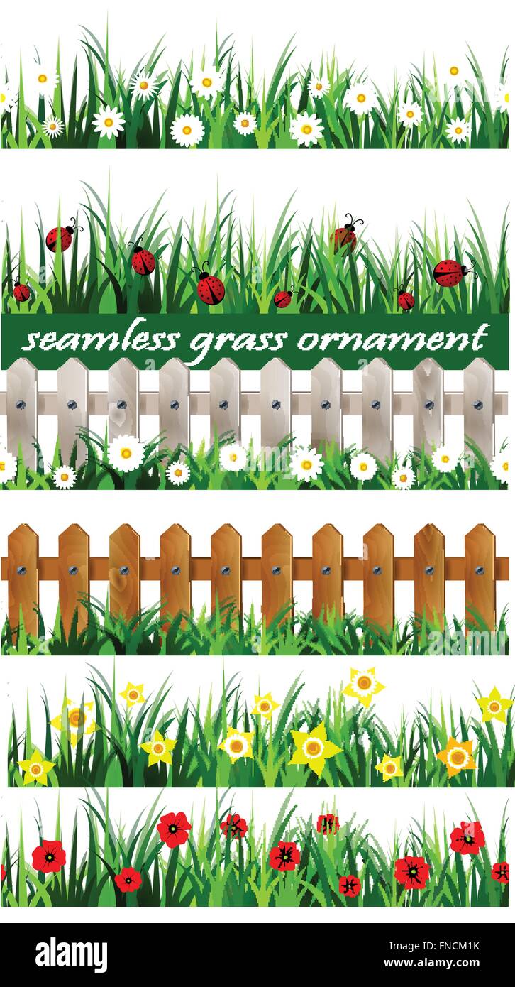Big Green Grass seamless set Stock Vector Image & Art - Alamy