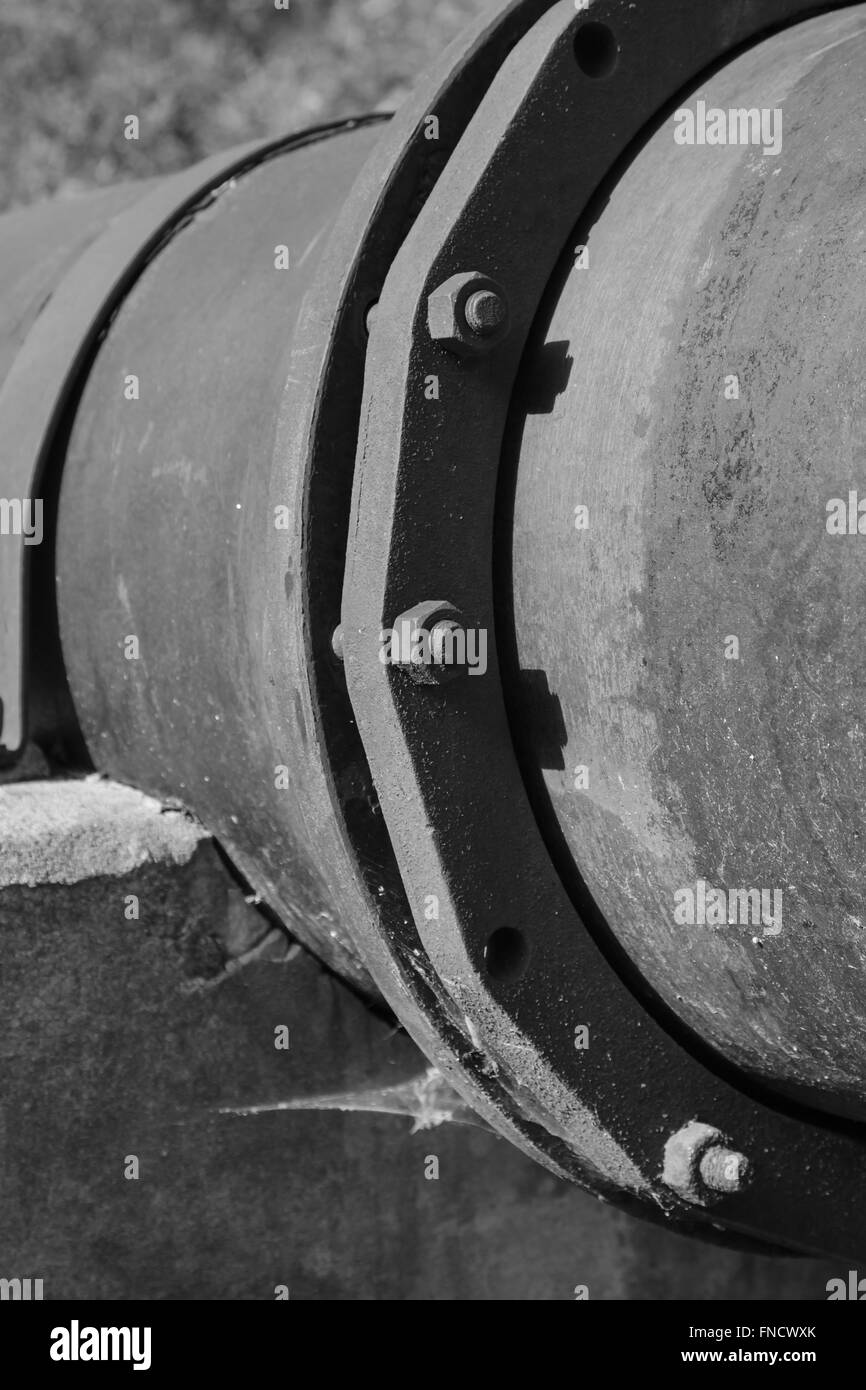 Old Industrial pipe connections Stock Photo