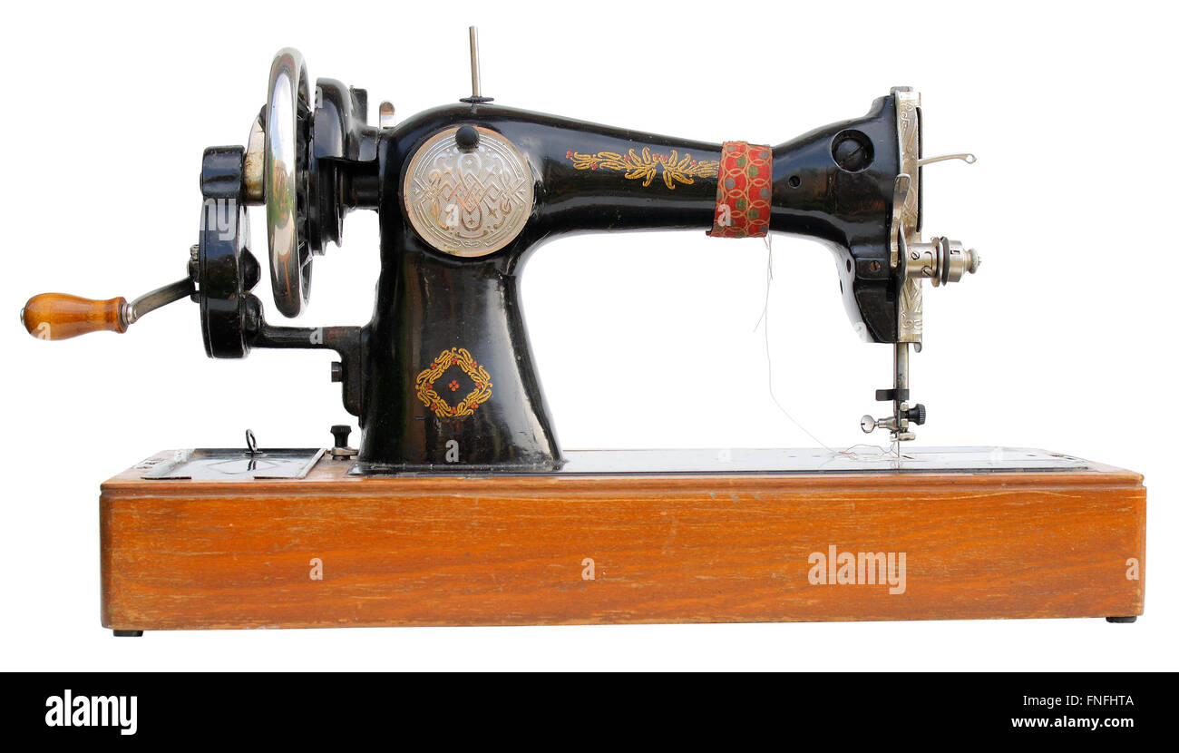 antique sewing machine Stock Photo Alamy