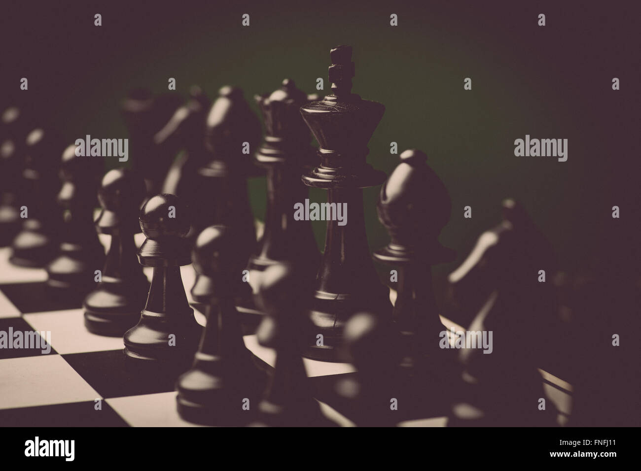 Close-up image of a chess board with chess pieces Stock Photo - Alamy