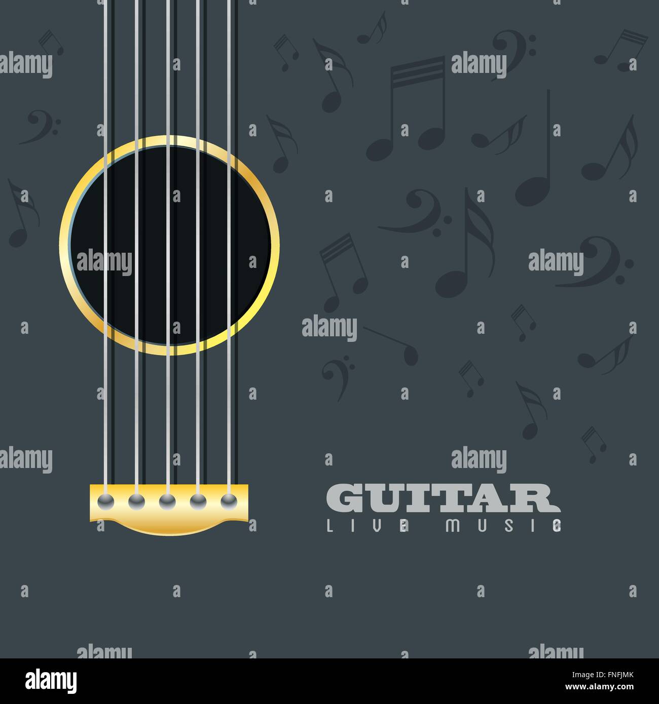 Guitar live music poster background Stock Vector