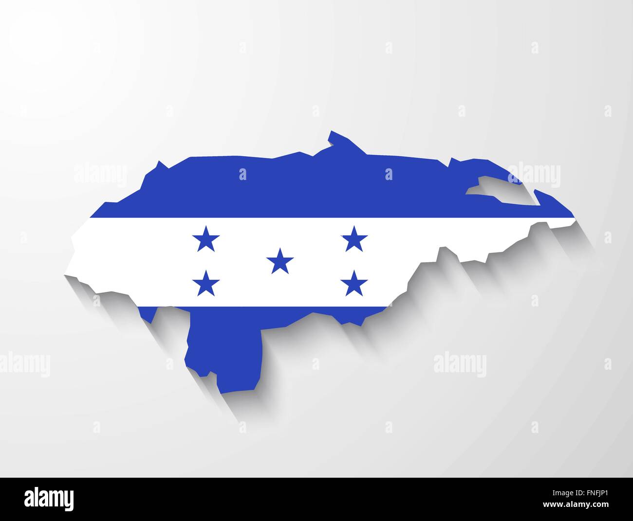 Honduras country map with flag and shadow effect presentation Stock Vector
