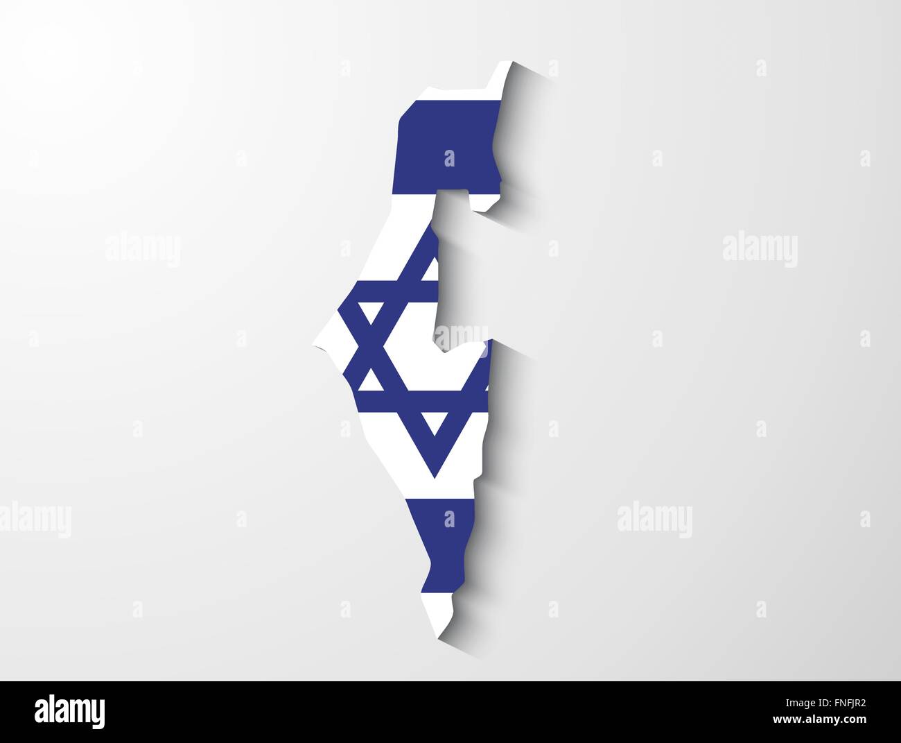 Israel country map with flag and shadow effect presentation Stock