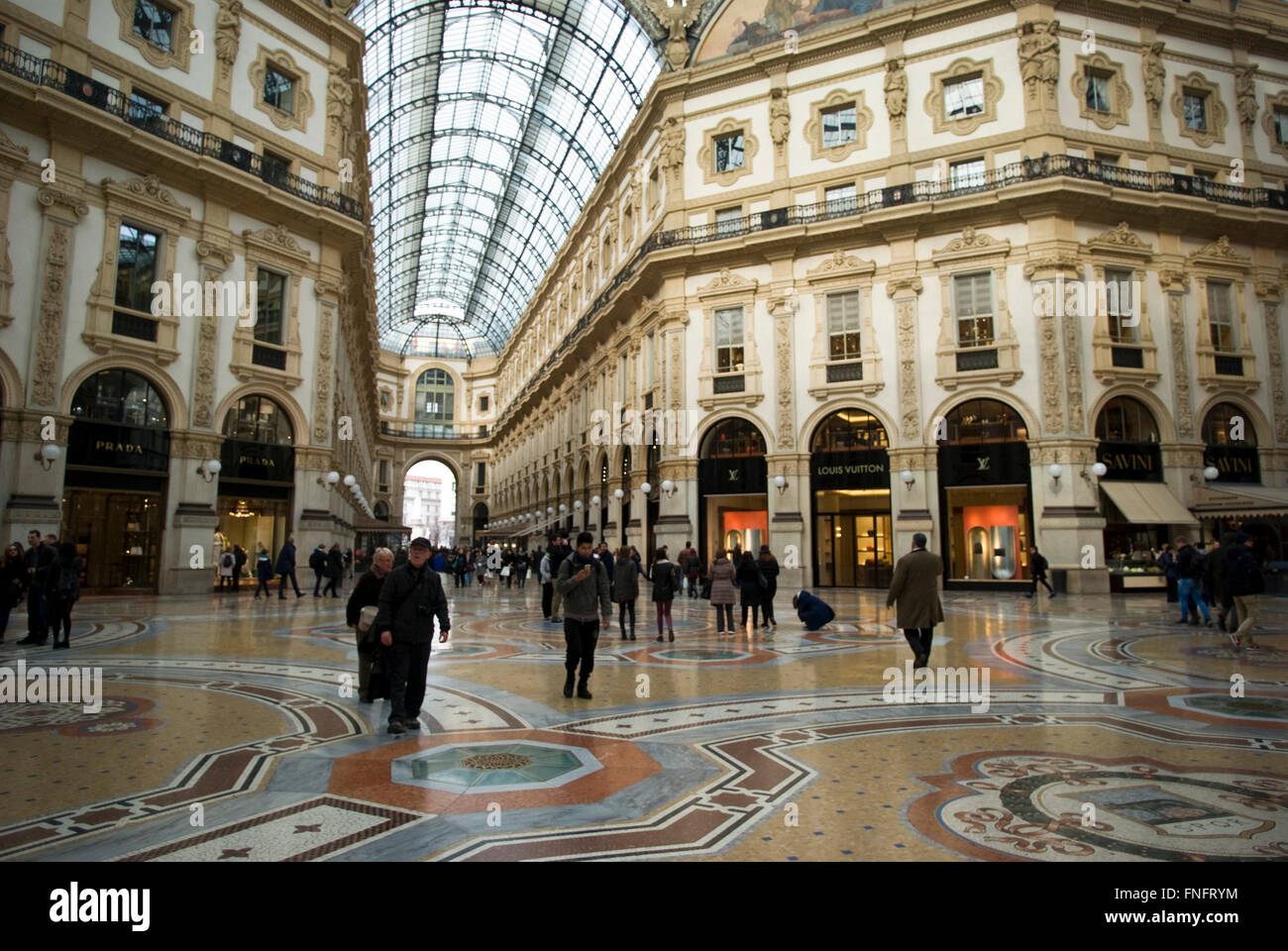 Louis Vuitton store, Galleria Vittorio Emanuele II shopping arcade  interior, Milan, Italy Stock Photo - Alamy