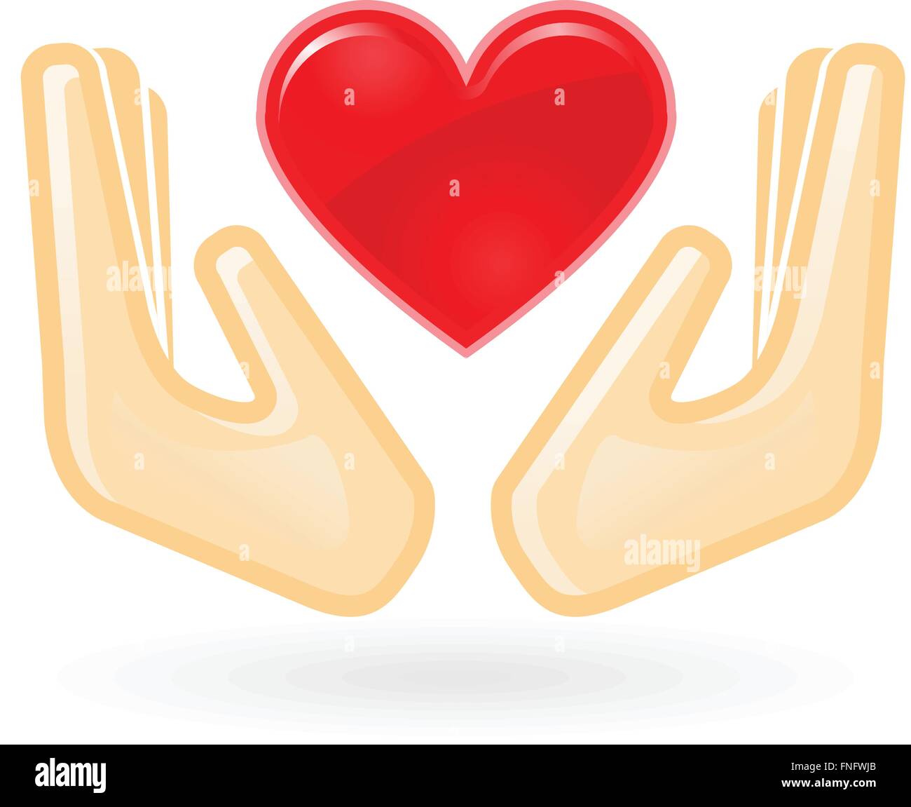 Charity and care concept - hands with heart Stock Vector