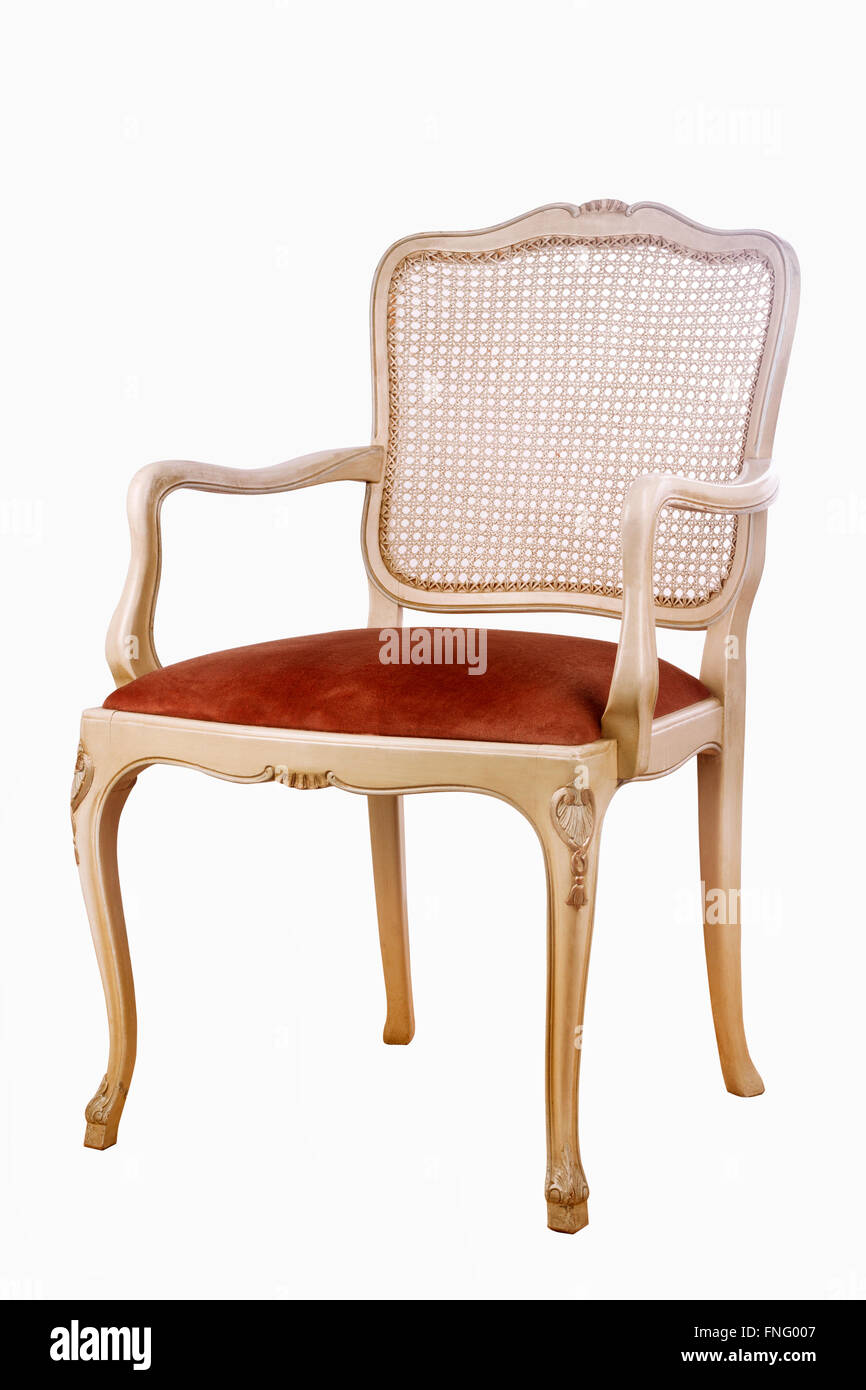 Wooden vintage chair isolated on white background Stock Photo - Alamy