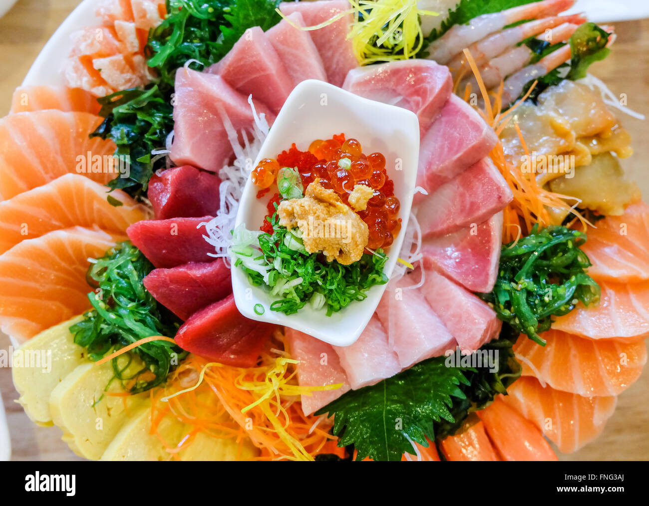 Japanese Sashimi raw fish set Stock Photo - Alamy