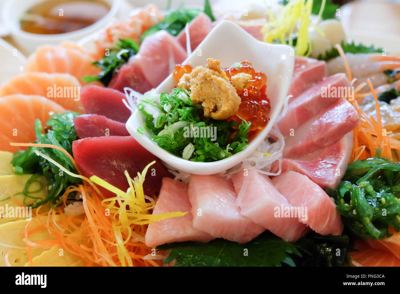 Japanese Sashimi raw fish set Stock Photo - Alamy