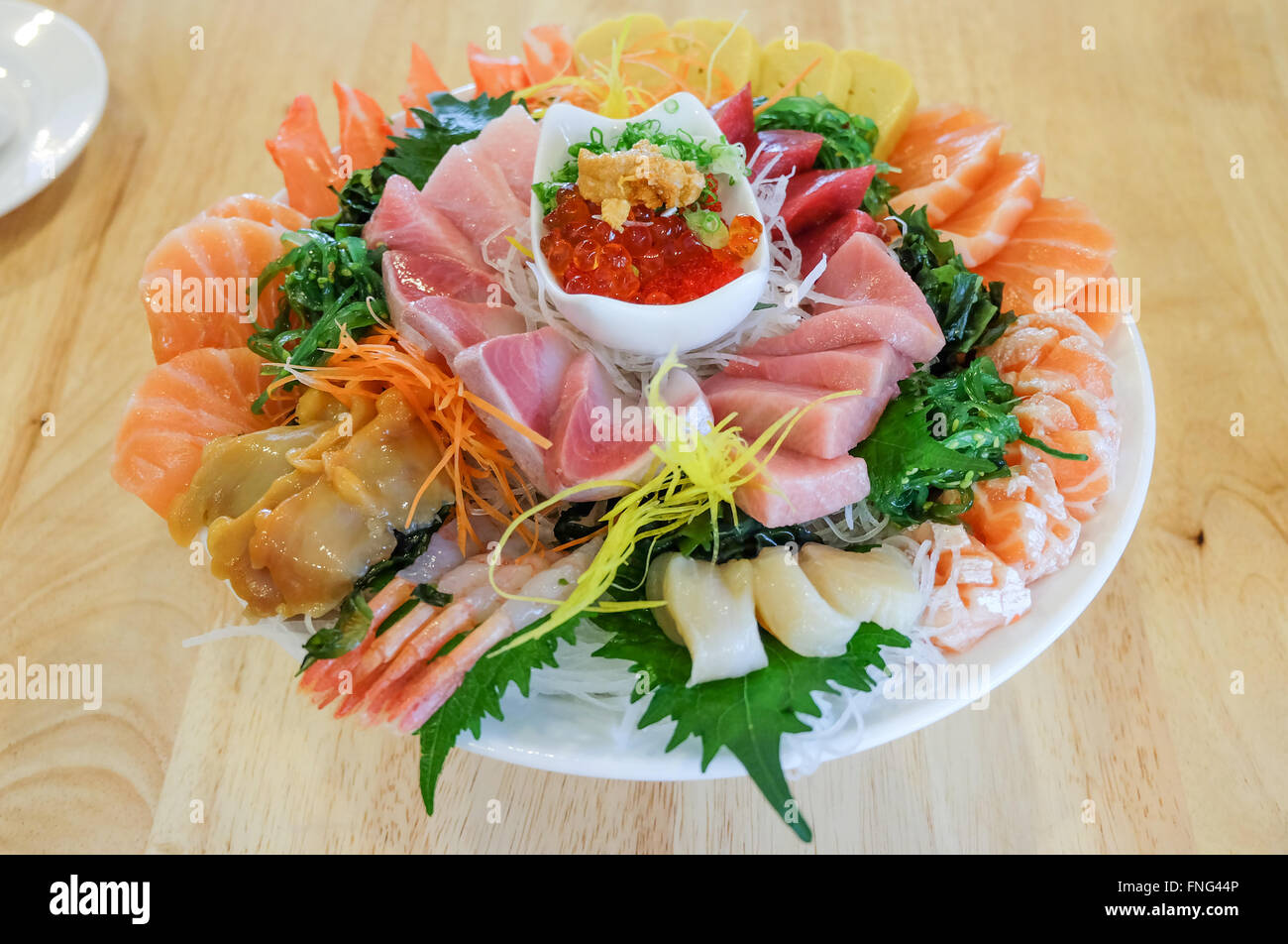 Japanese Sashimi raw fish set Stock Photo - Alamy