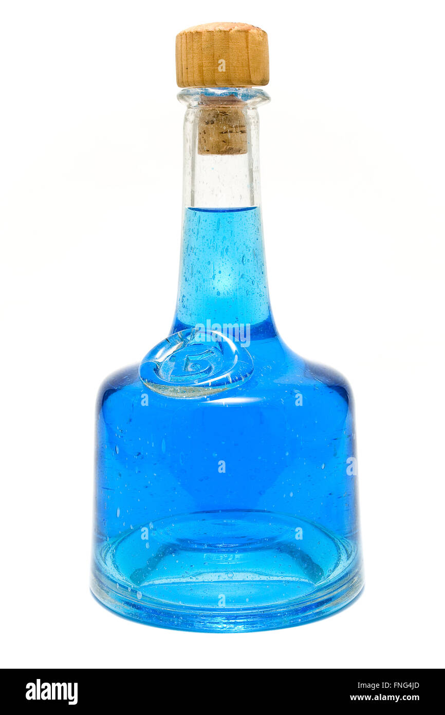 Decorative traditional bottle with water isolated on white Stock Photo