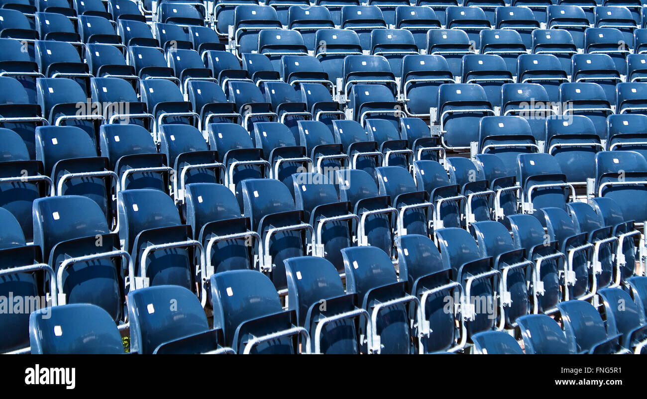Empty seats in stadium Stock Photo