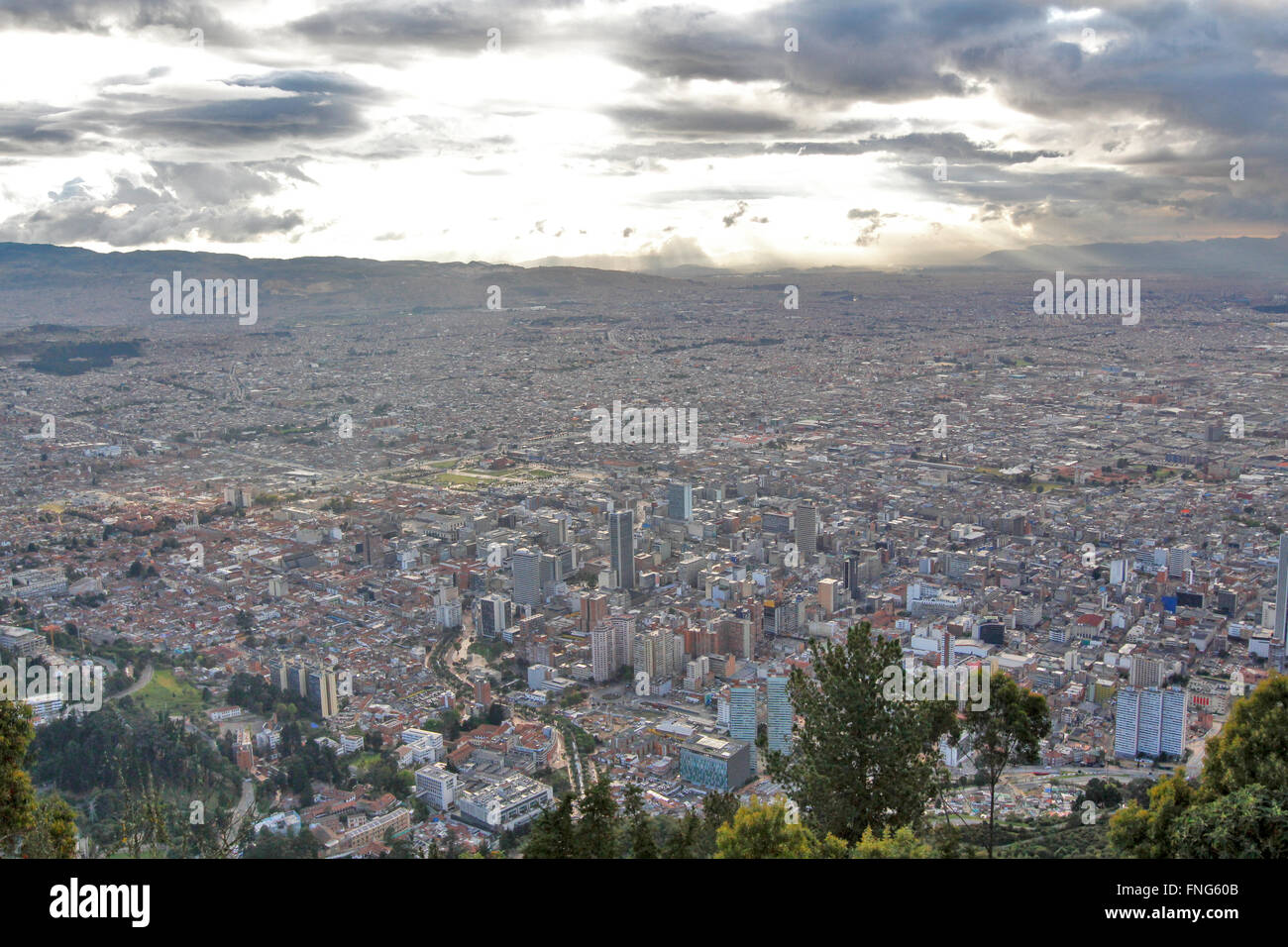 Bogota, Colombia cityscape as seen from Monserrate Stock Photo