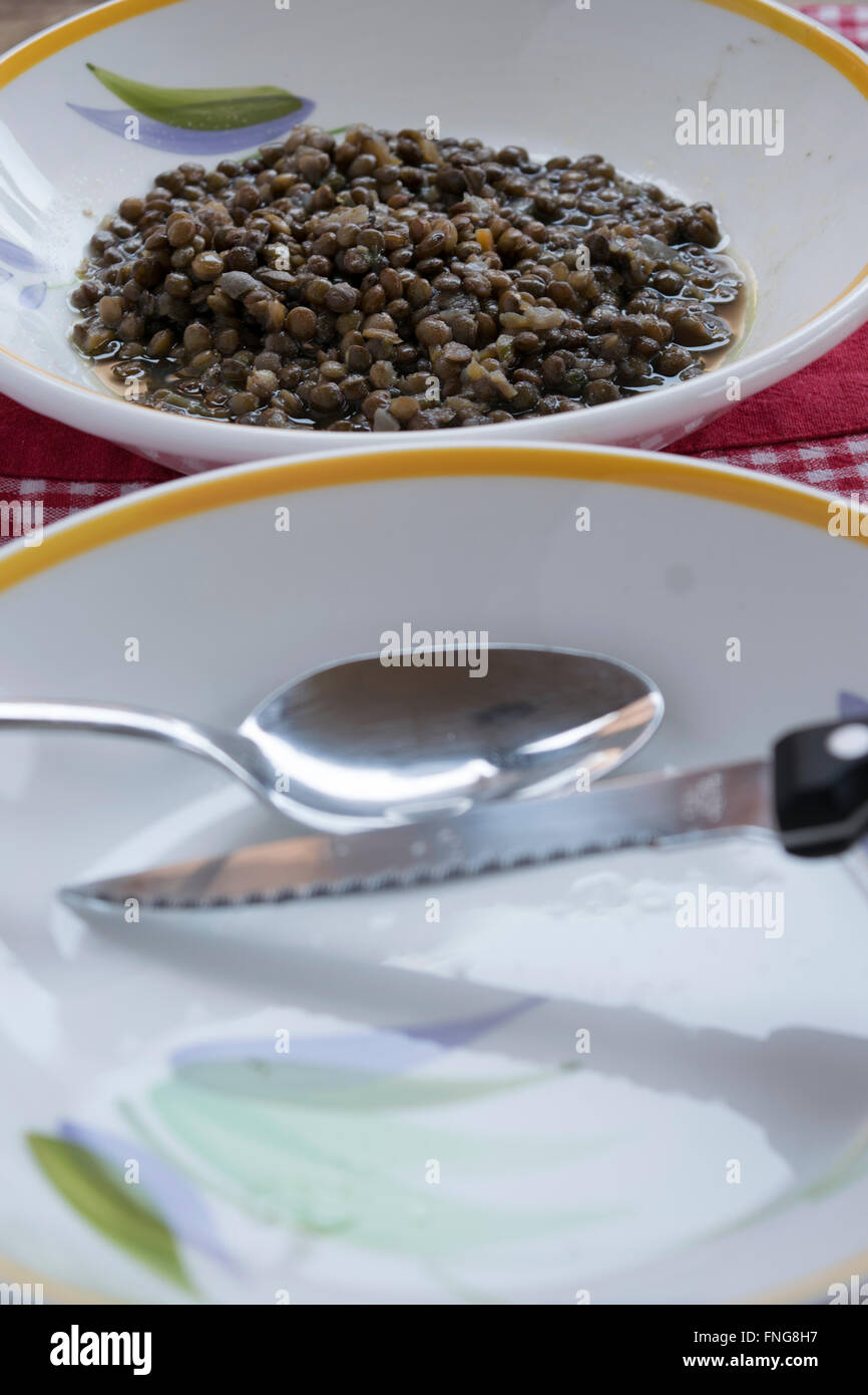 portion of stew lentil Stock Photo