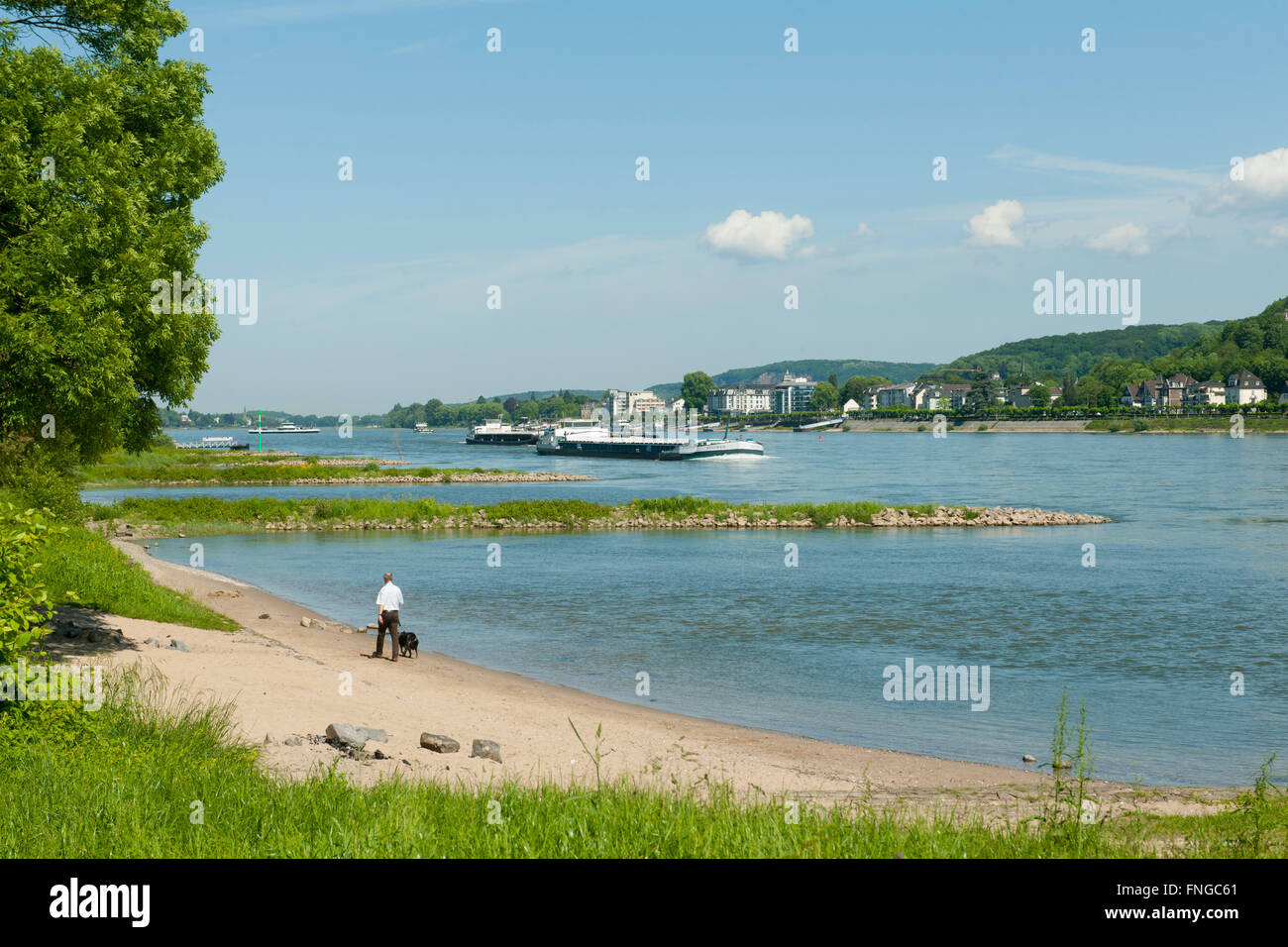 Deutschland, Königswinter, Blick vom linken Rheinufer Stock Photo