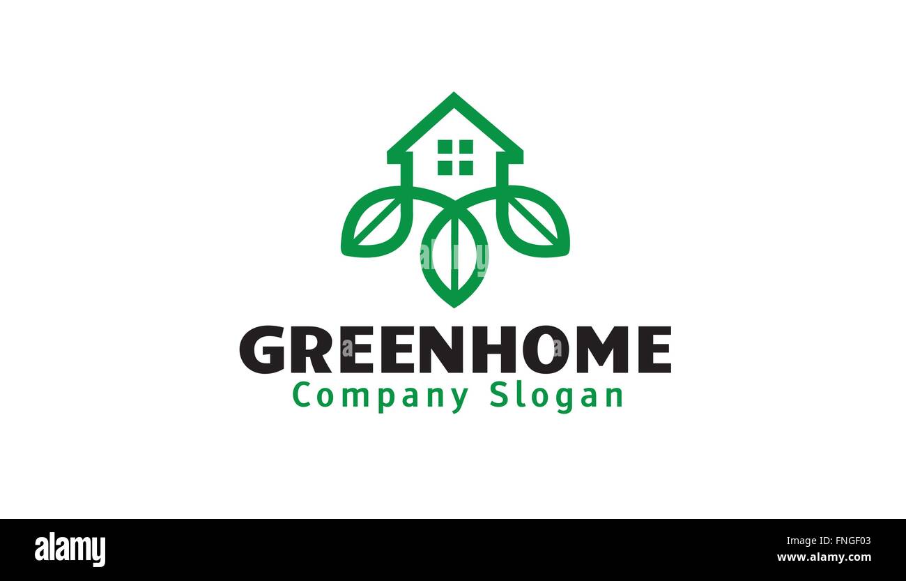 Green Home Design Illustration Stock Vector