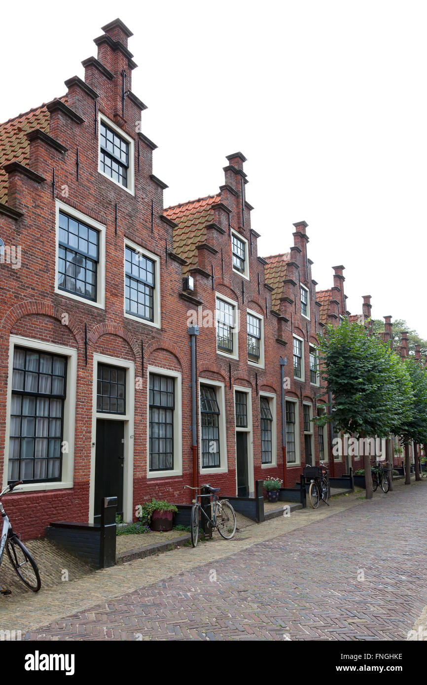 Stepped gables of the Elisabeths Gasthuis in Haarlem, Holland   Stock Photo
