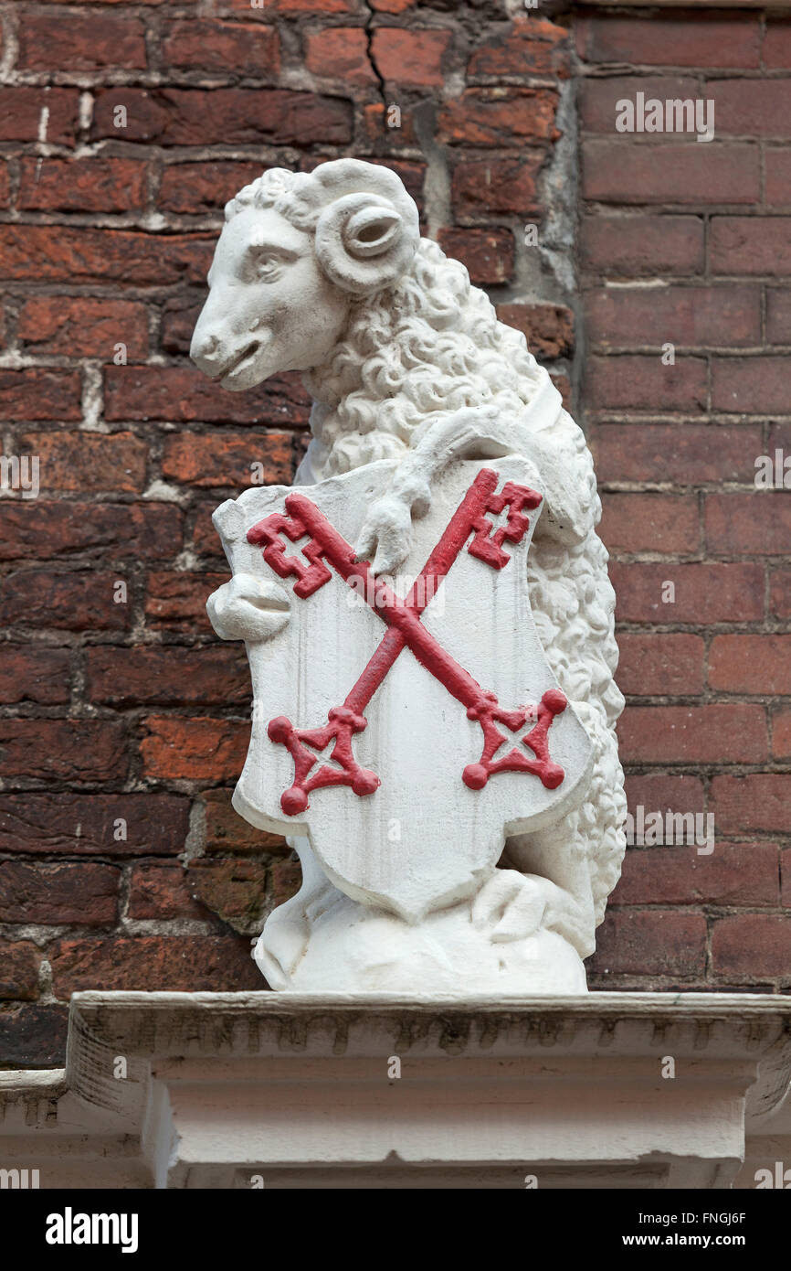 Sheep gate, entrance to the  courtyard with almshouses in the city of Leiden, Netherlands Stock Photo
