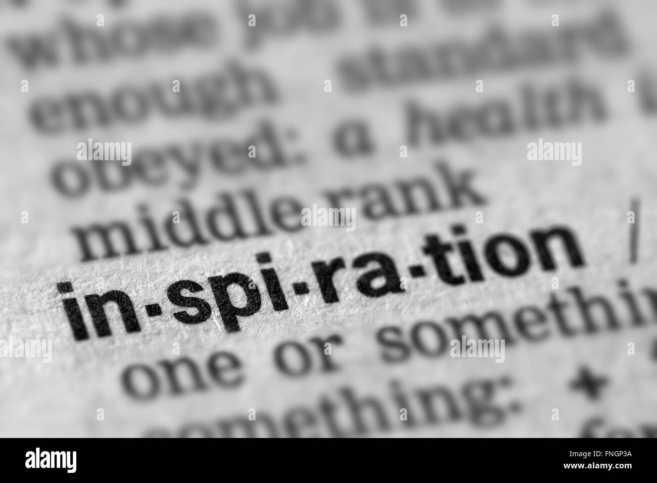 Inspiration Definition Word Text in Dictionary Page Stock Photo