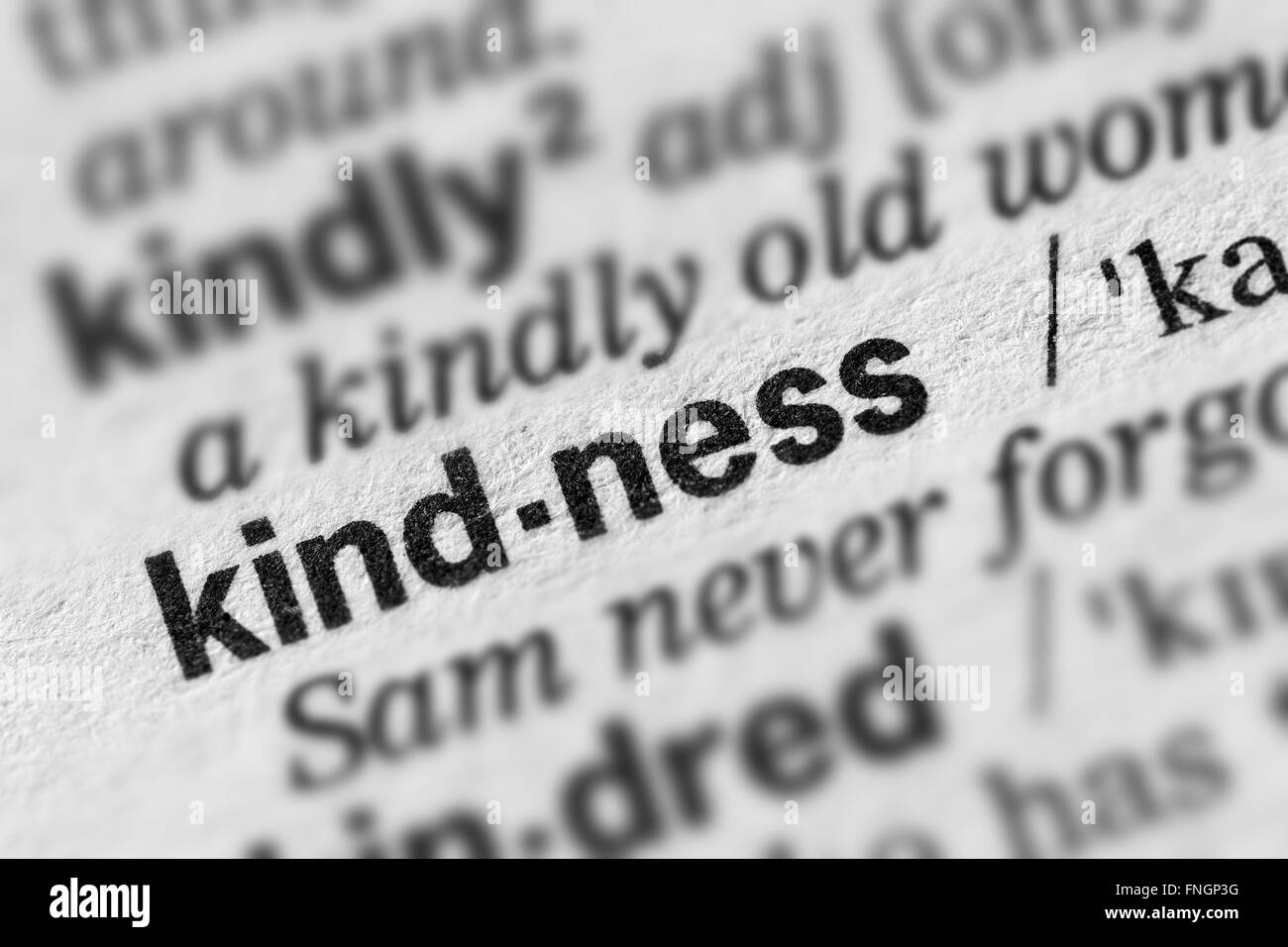 Kindness Definition Word Text in Dictionary Page Stock Photo