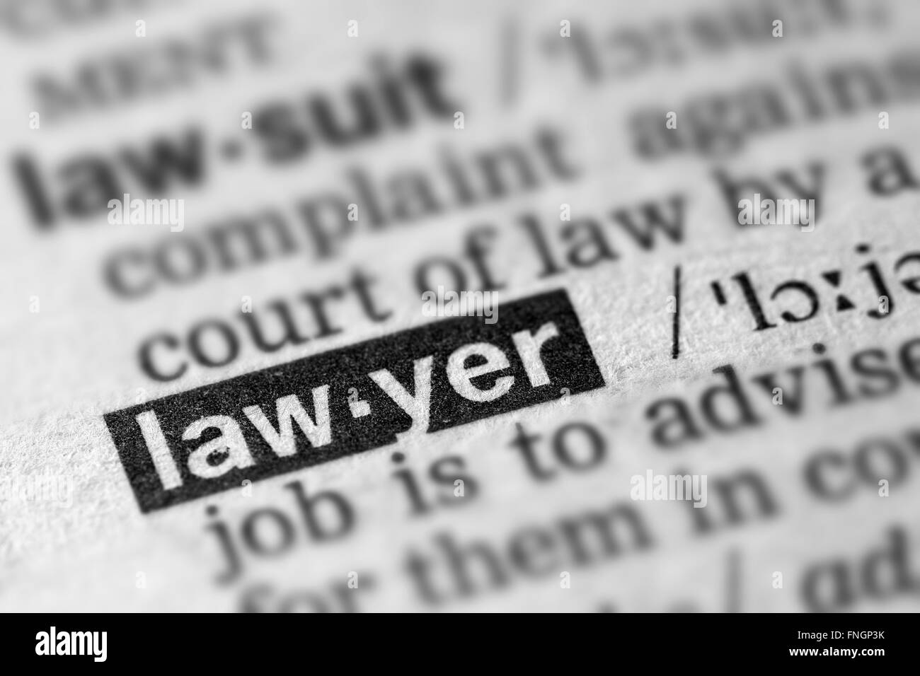 Lawyer Definition Word Text in Dictionary Page Stock Photo ...