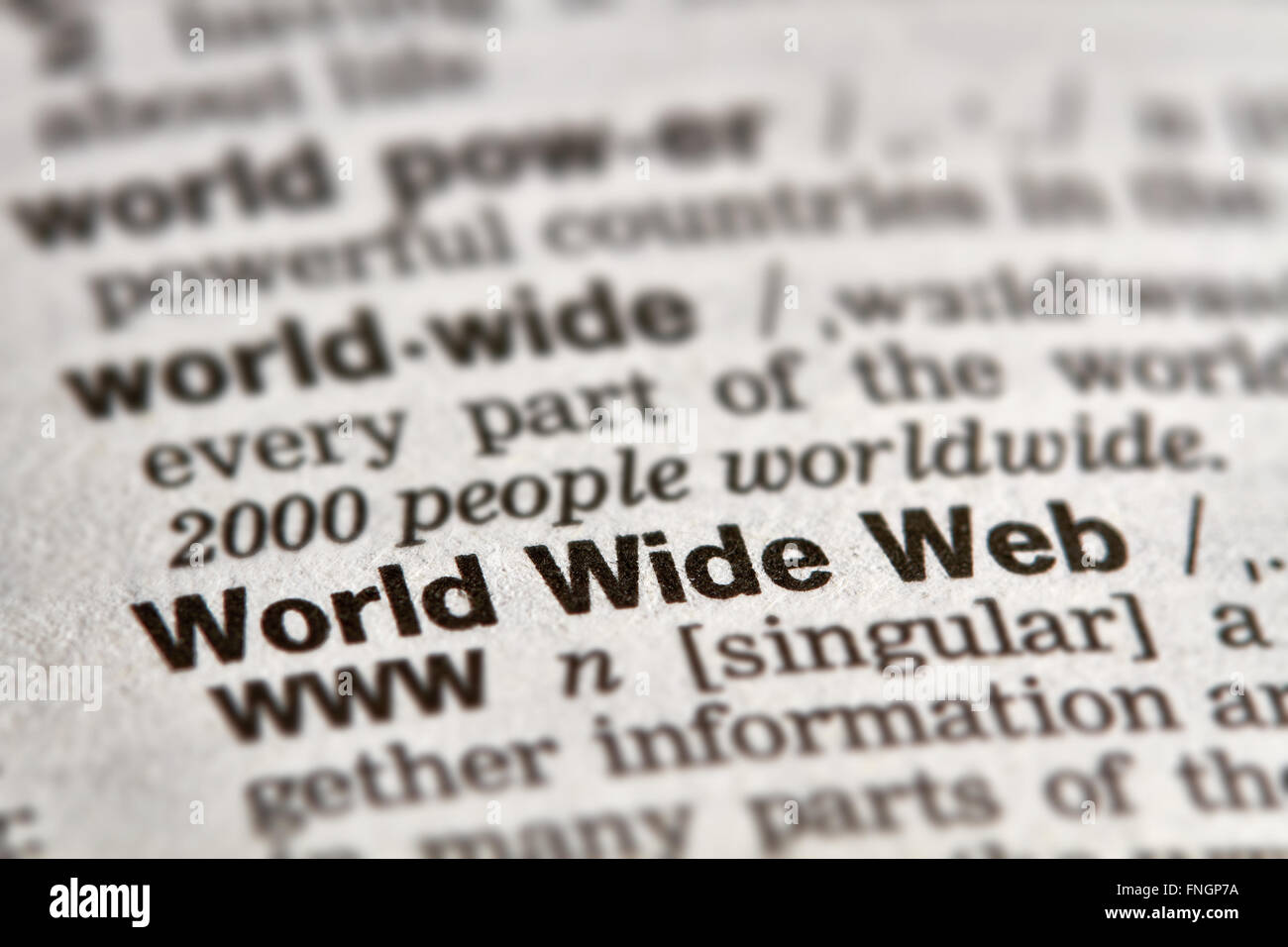 World Wide Web Word Definition Text in Dictionary Page Stock Photo - Alamy