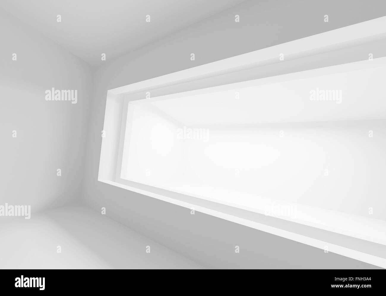 Abstract white architecture background. Empty interior with window ...