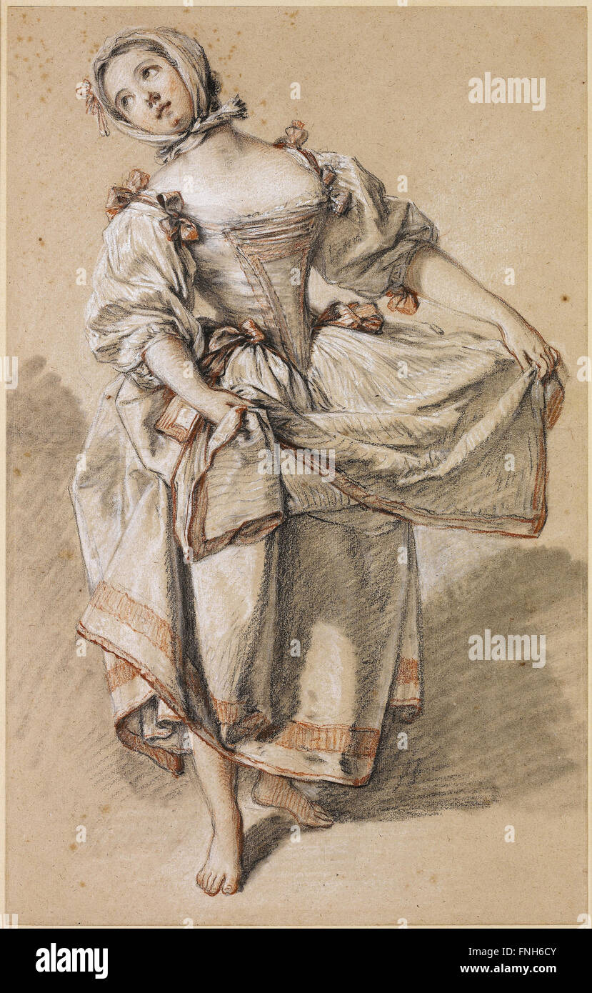 François Boucher - Young Country Girl Dancing Stock Photo