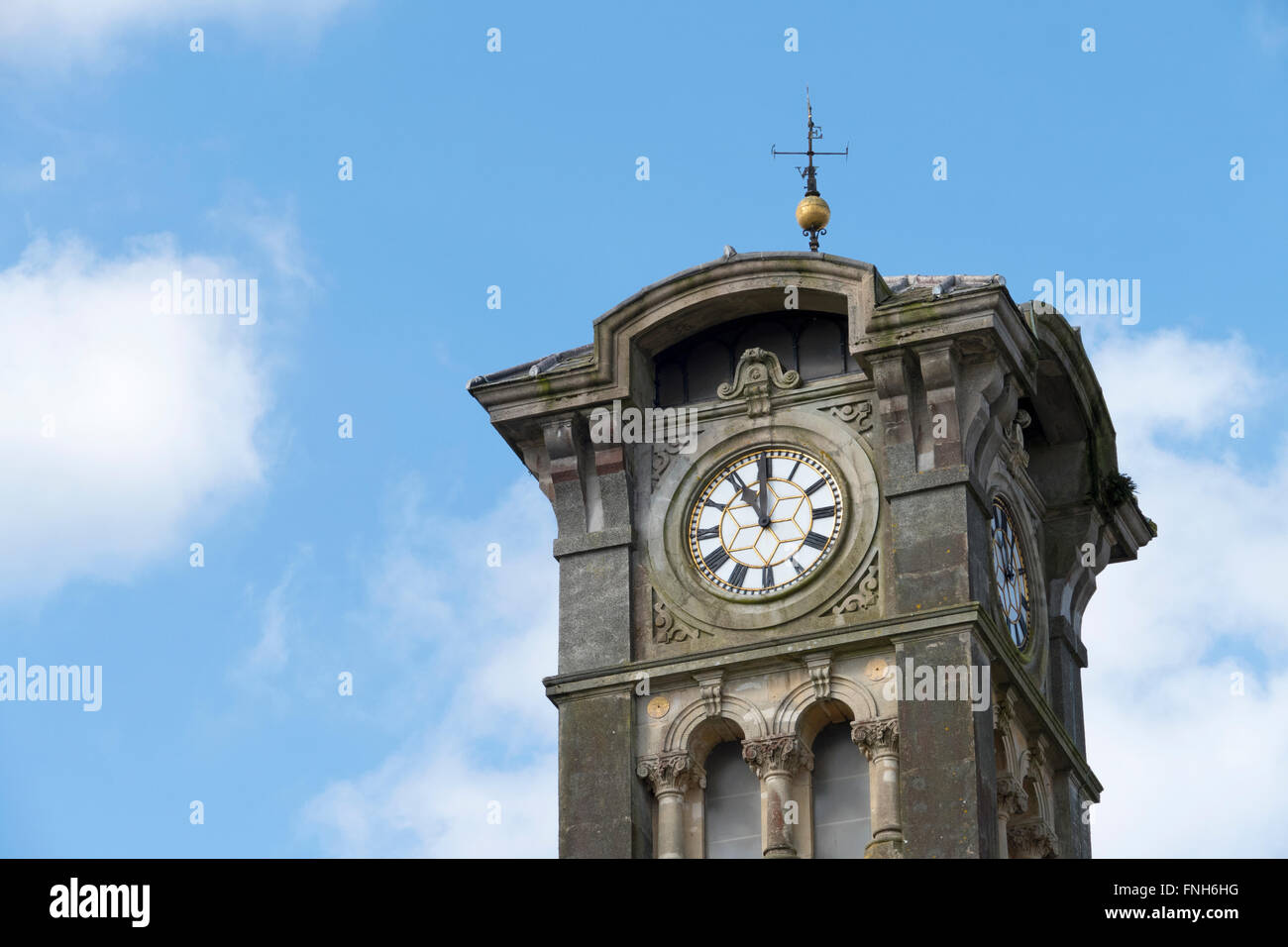 Liskeard Guildhall clock tower, Cornwall England. Stock Photo