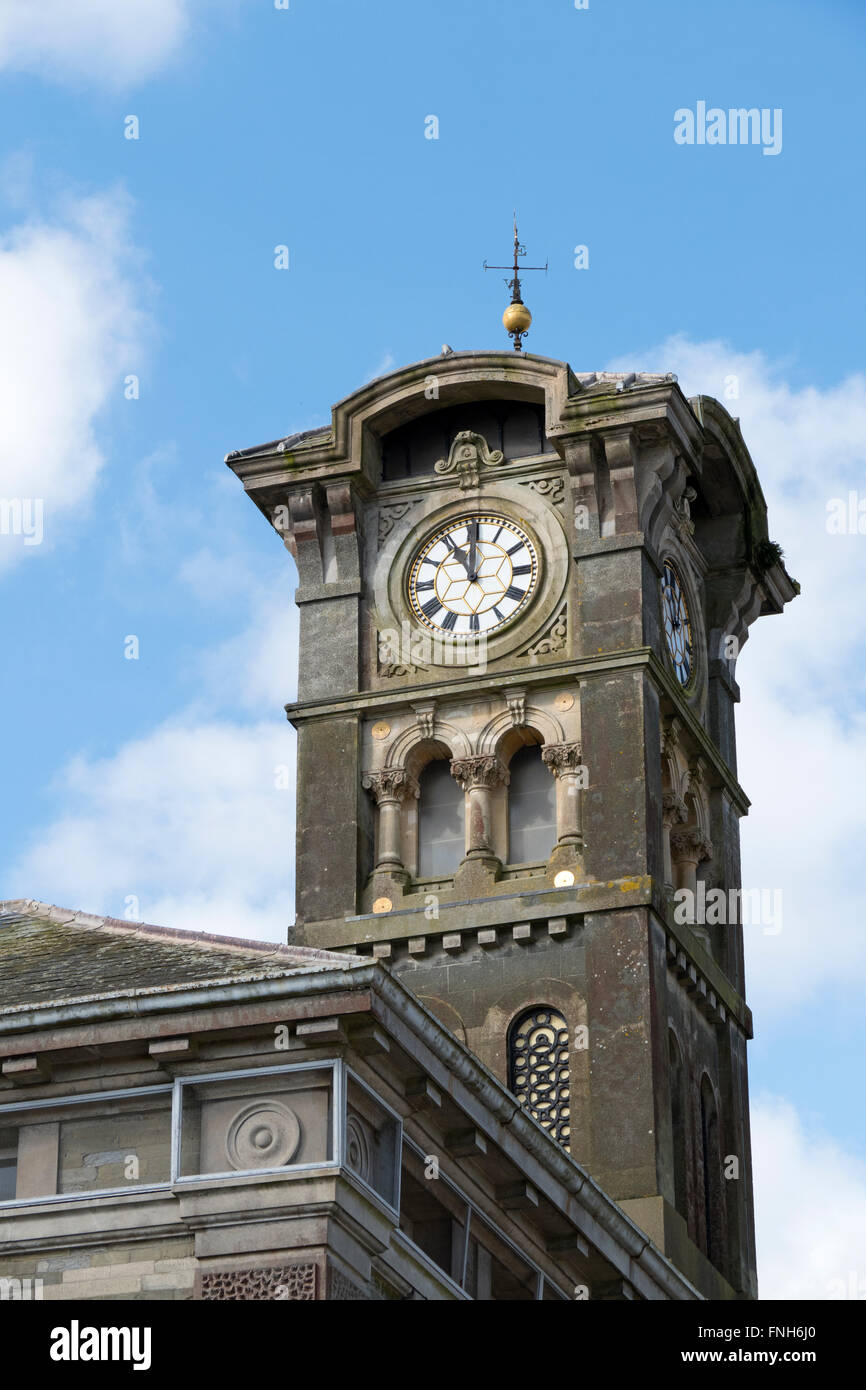Liskeard Guildhall clock tower, Cornwall England. Stock Photo