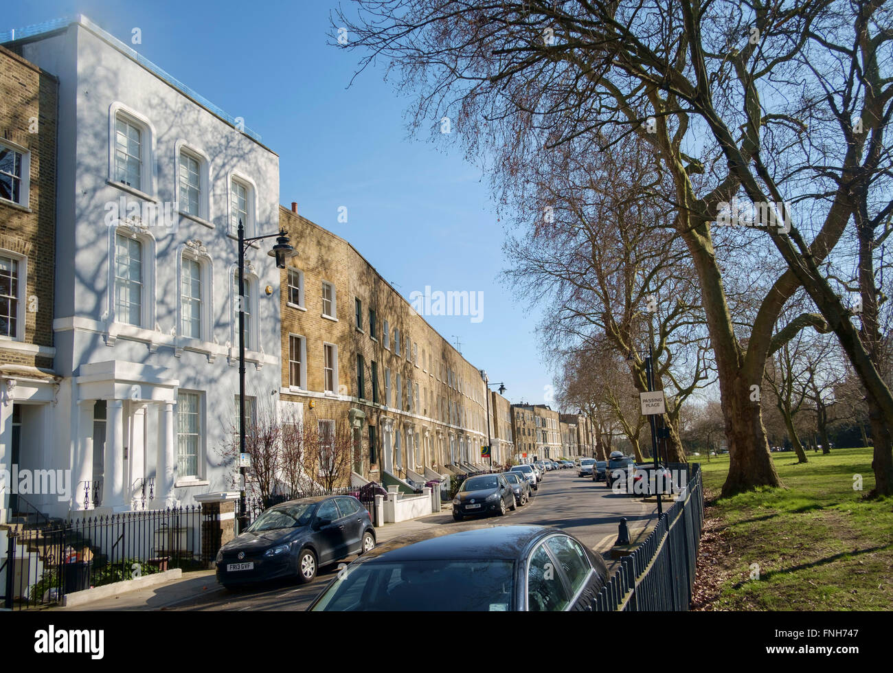 Victorian housing on Cadogan Terrace E9, overlooking Victoria Park in