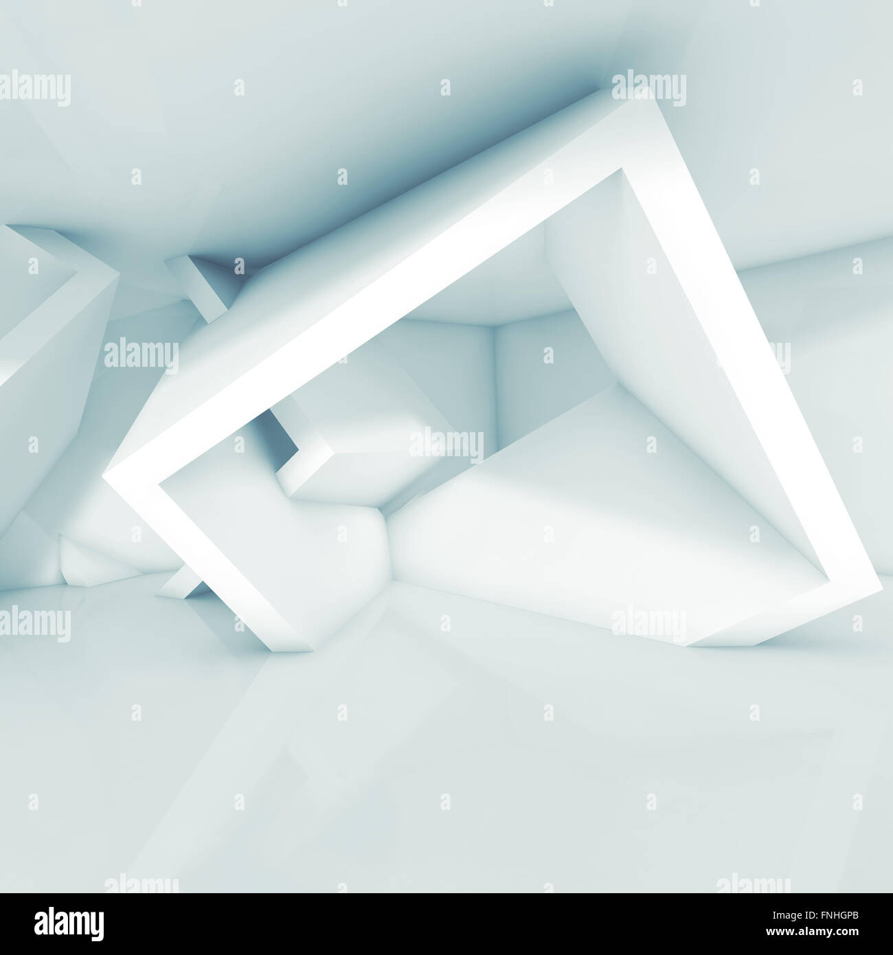 Abstract Interior Design With Intersected Cubic Structures Empty Abstract Interior Design With Intersected Cubic Structures Empty