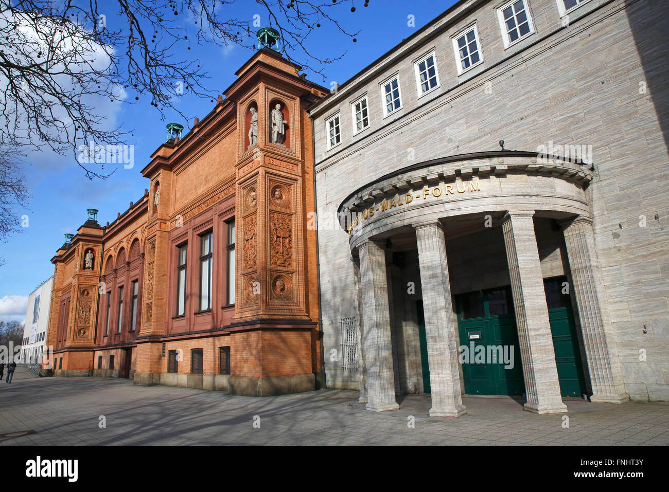 Alte Hamburger Kunsthalle, Hubertus-Wald-Forum und neue Hamburger Kunsthalle Galerie der Gegenwart, Hamburg, Germany / old and new hall of art Stock Photo