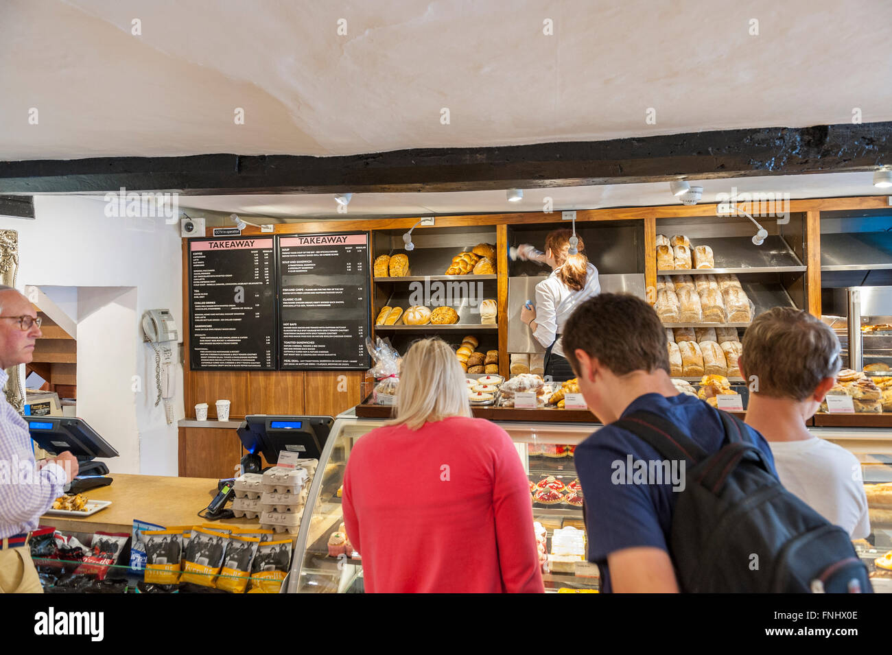 People in a bakery at Burford , Oxfordshire , England , Britain , Uk Stock Photo