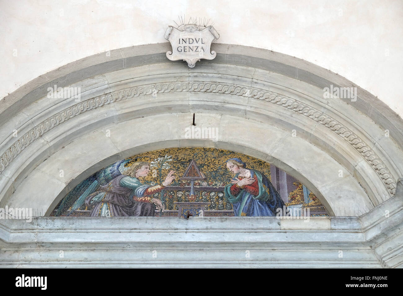 Annunciation of the Virgin Mary, Basilica della Santissima Annunziata (Basilica of the Annunciation), Florence, Italy Stock Photo