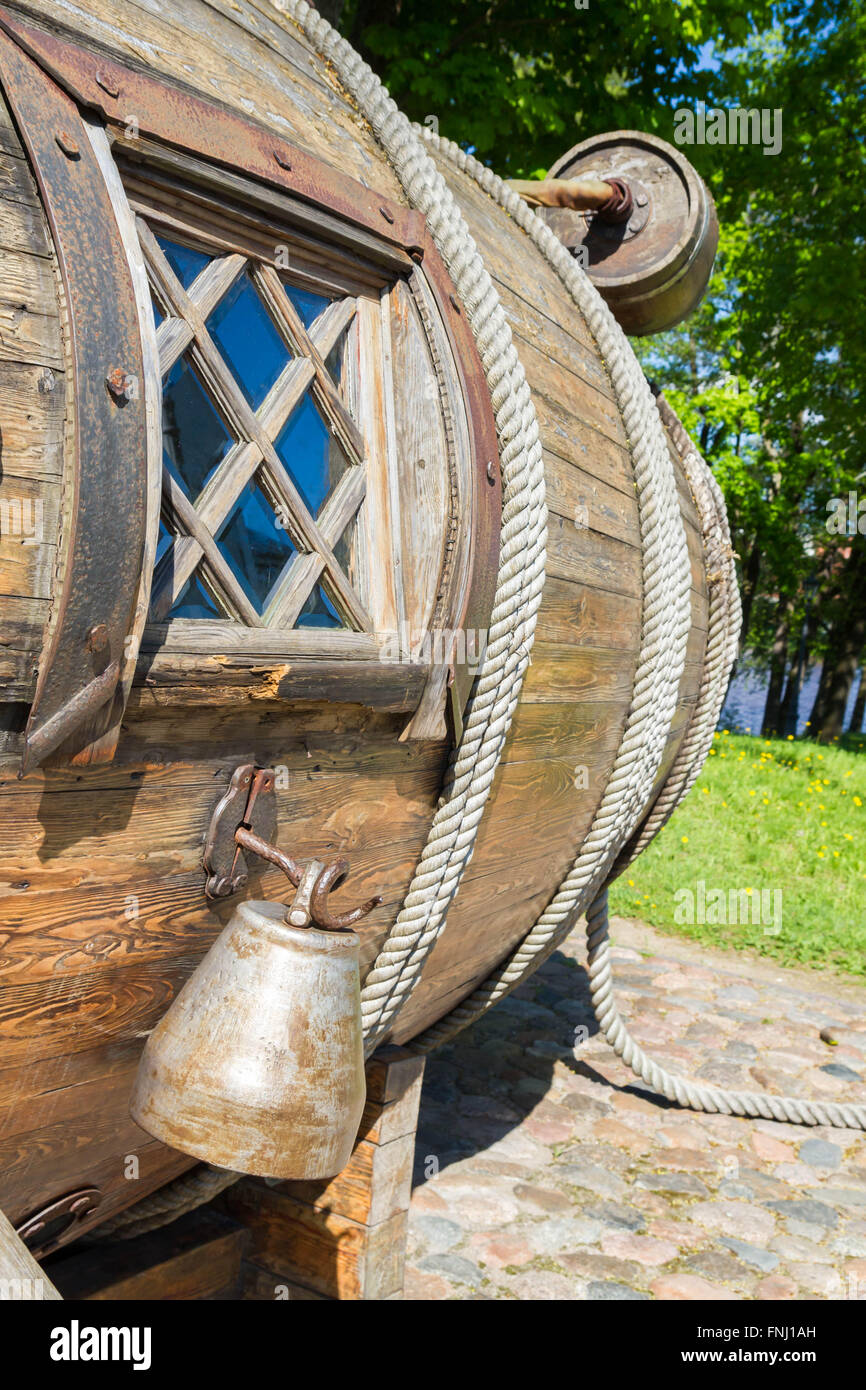 Ancient metal bell on a submarine Stock Photo