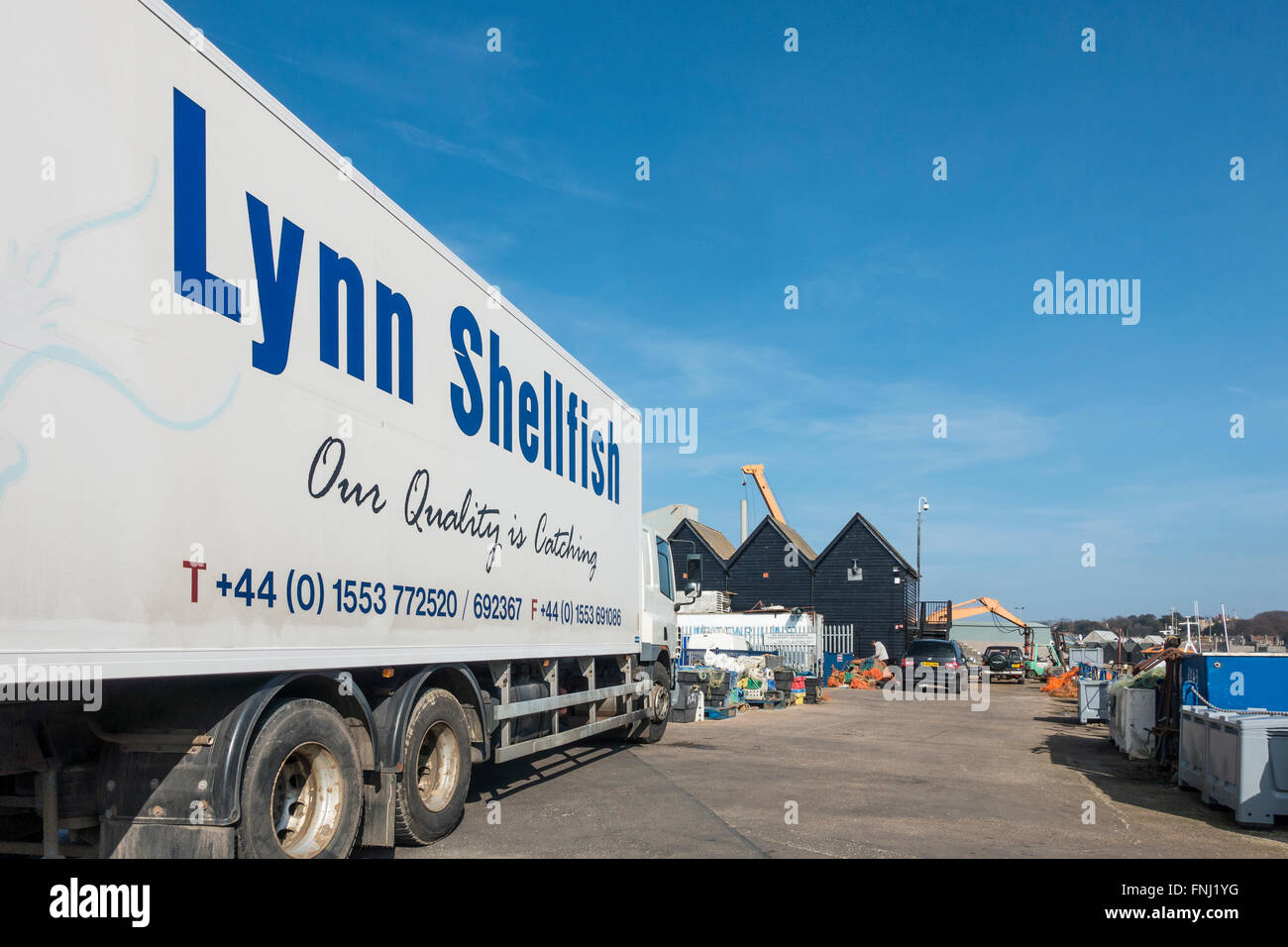 Lynn Shellfish Artic Lorry Whitstable Harbour Kent England Stock Photo ...