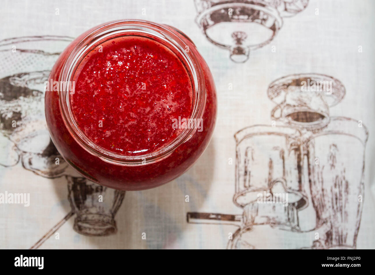Fresh strawberry jam in a glass jar Stock Photo - Alamy