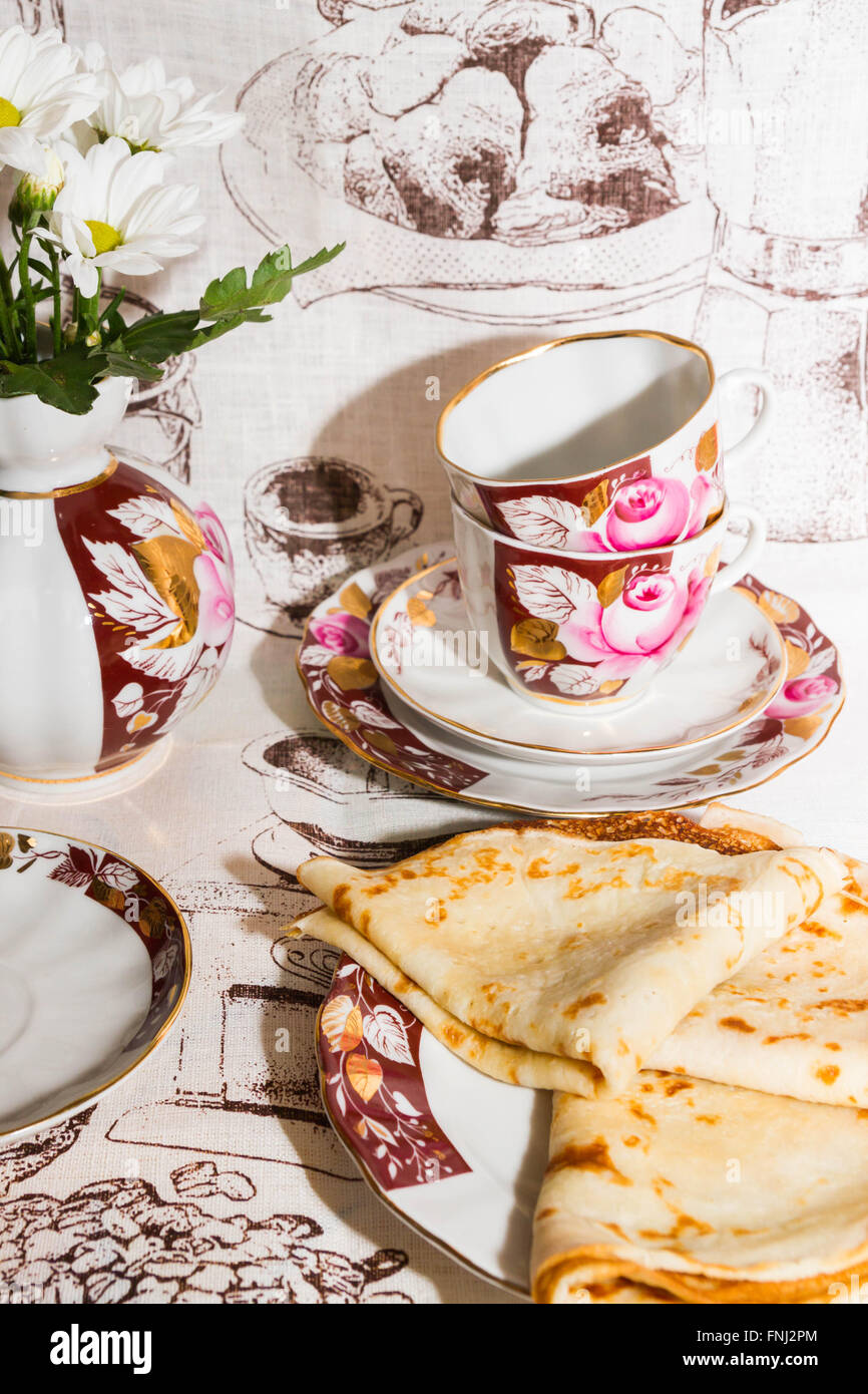 Pancakes for Breakfast Stock Photo