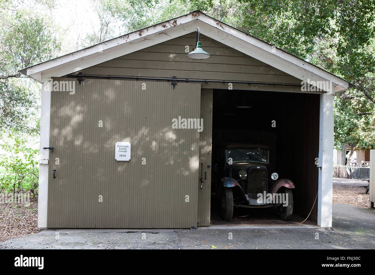 Patterson Family Garage, circa 1910 with Ford Truck inside, Ardenwood Historic Farm, Fremont