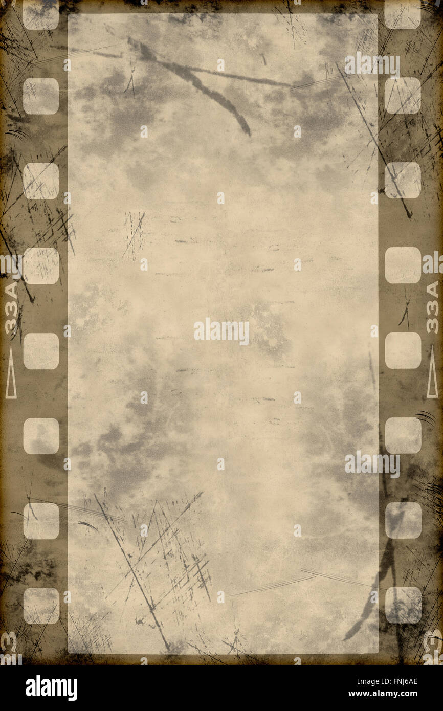 35mm film frame and with grunge background Stock Photo