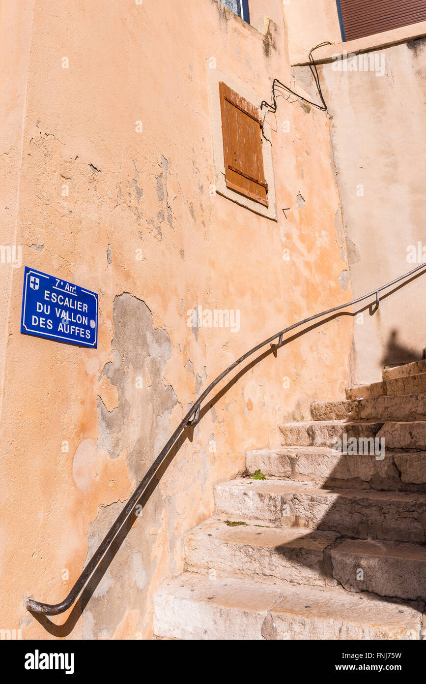 Marseille VALLON DES AUFFES, Bouches du Rhone 13 PACA France Europe // The district of vallon des auffes in Marseille Bouches du Stock Photo