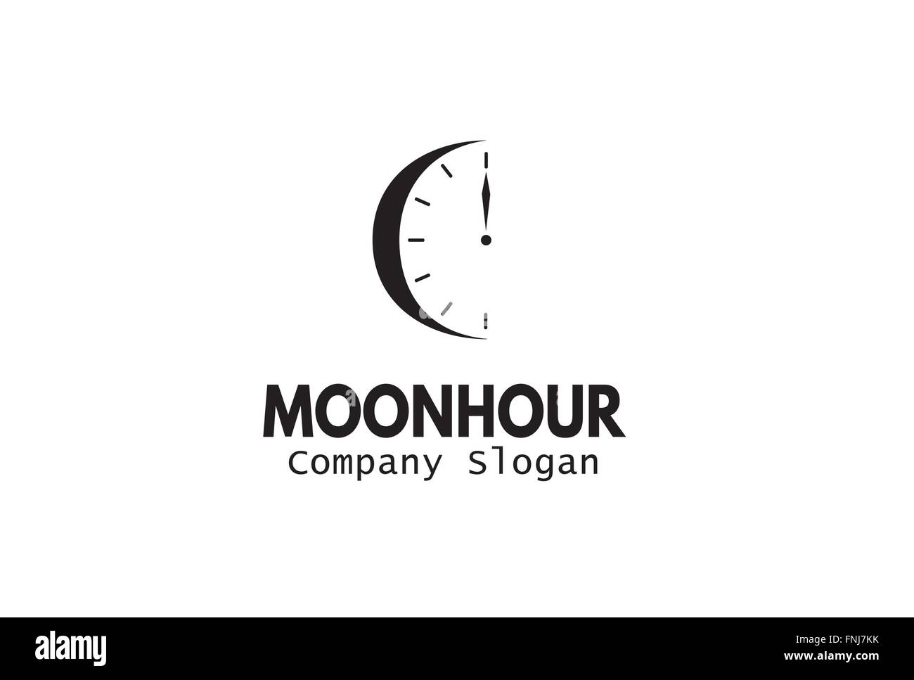 Moon Hour Design Illustration Stock Vector