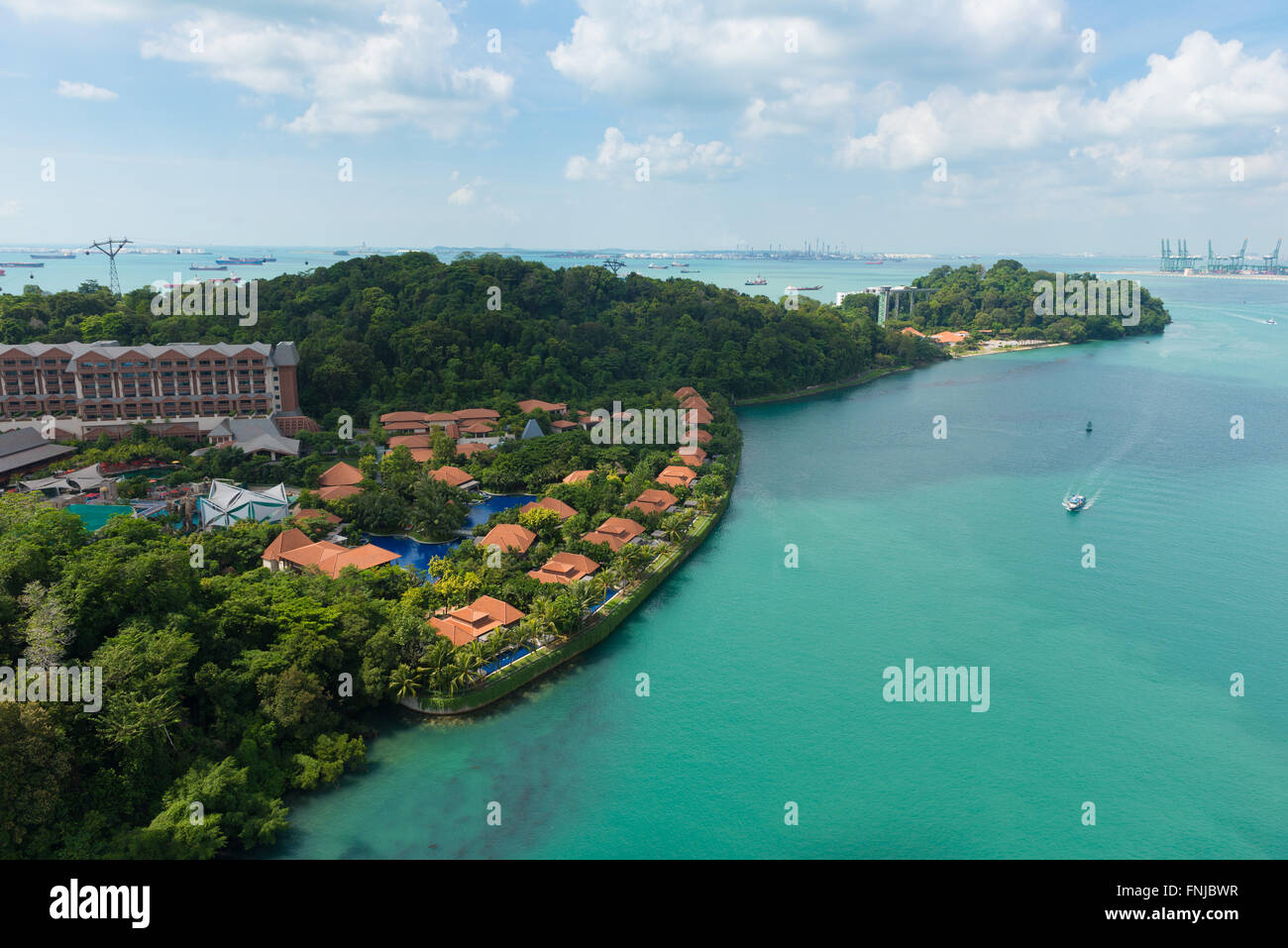 Sentosa Villas Aerial View, Singapore Stock Photo