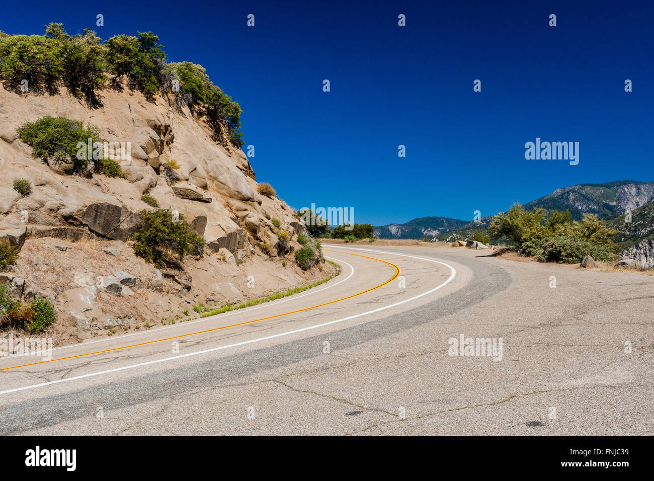 Steep curve at Highway 180, Kings Canyon National Park, Southern Sierra