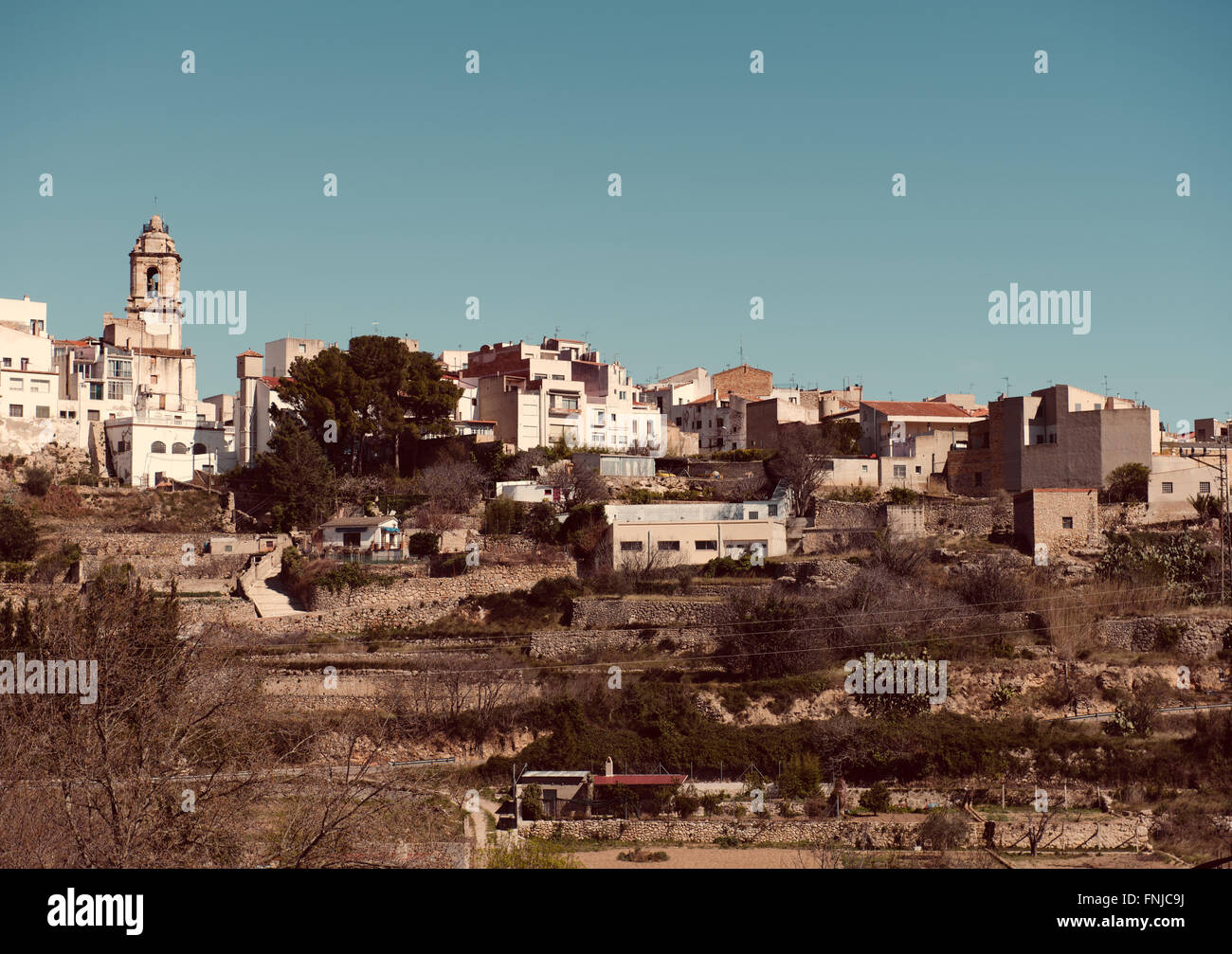 La Senia skyline Stock Photo Alamy