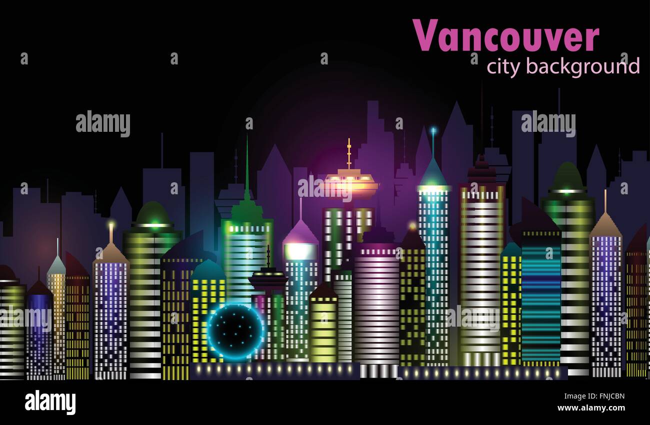 Vancouver Canada skyline silhouette Stock Vector Image & Art - Alamy