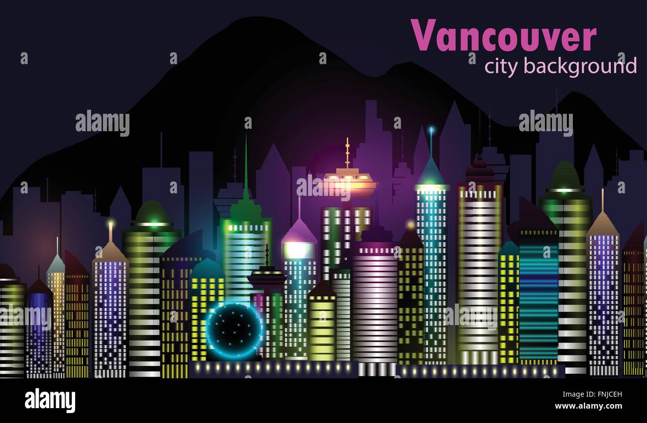 Vancouver Canada skyline silhouette Stock Vector Image & Art - Alamy